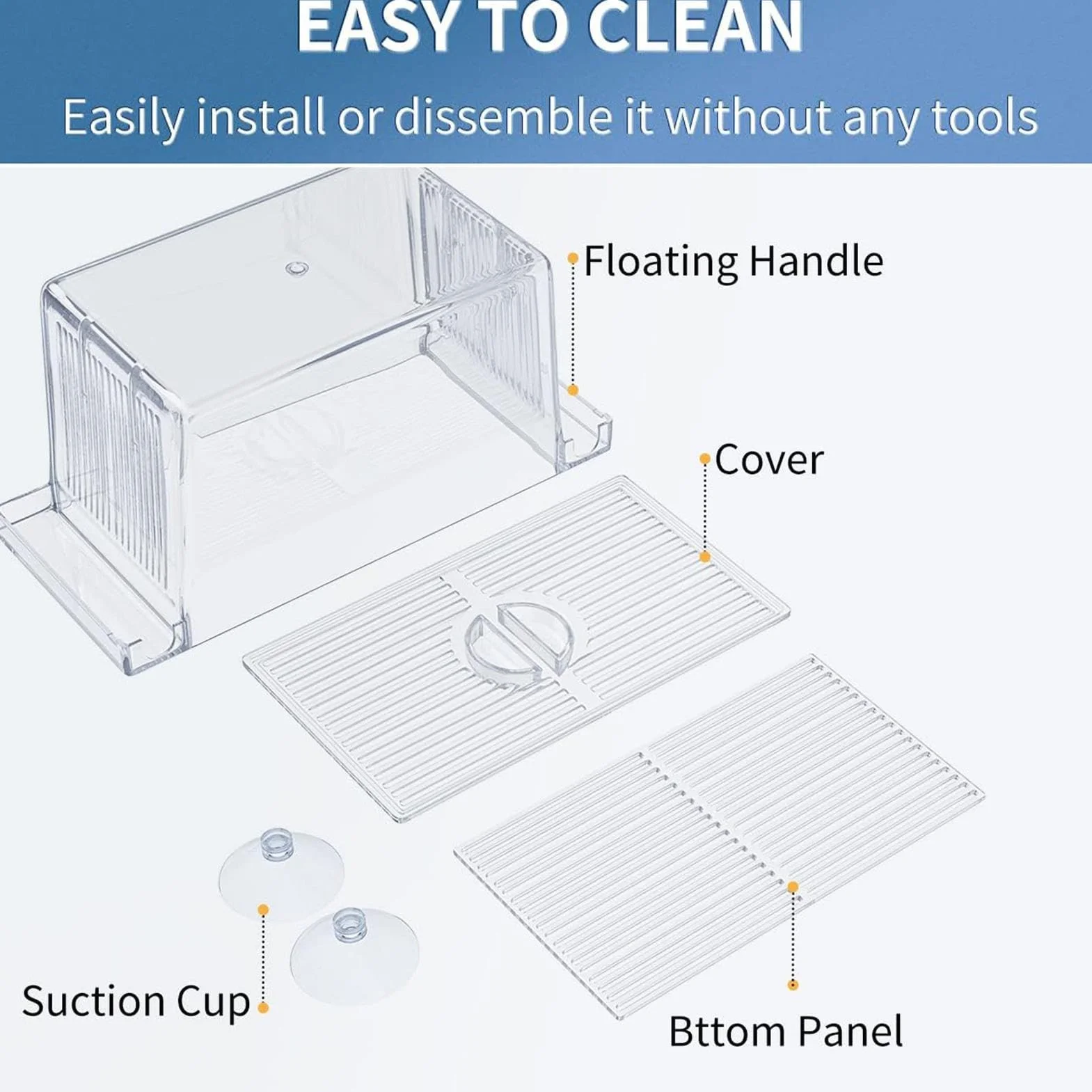 Boîte d'isolation Transparente pour Poissons et Crevettes - Réservoir d'incubateur en Acrylique pour Aquarium