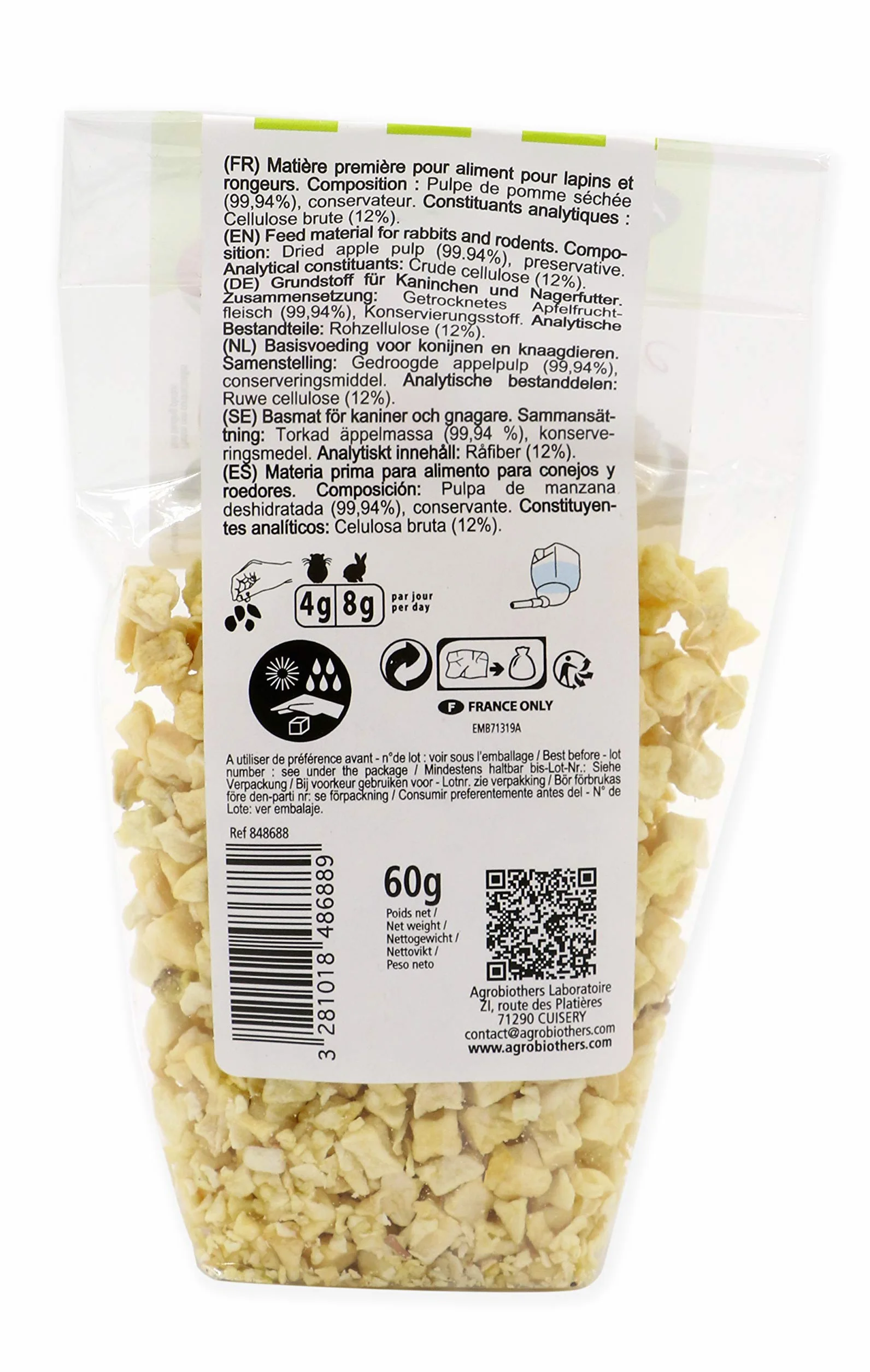 Aime Friandises Snack Chips de Pomme pour Lapins 60 g