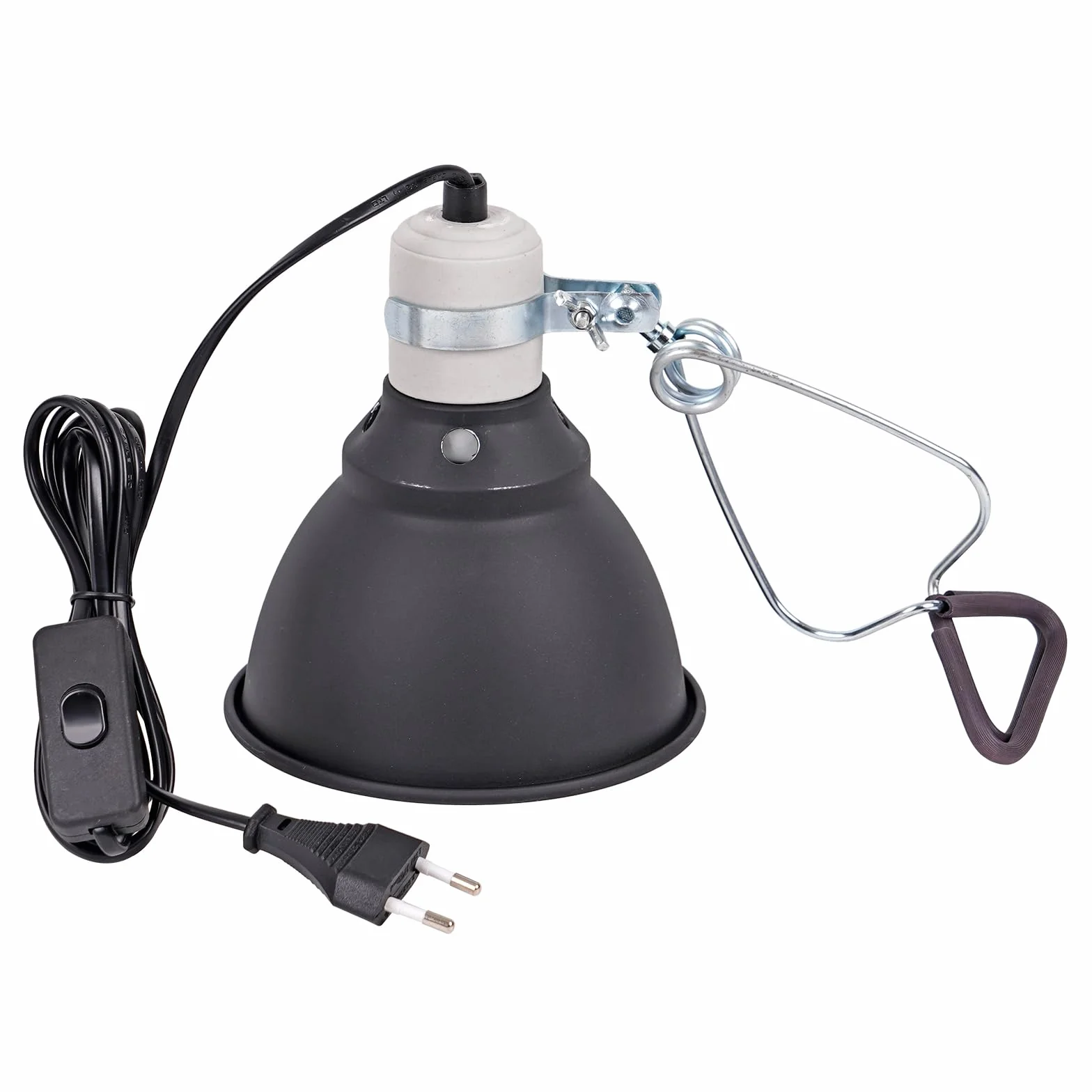 Support de lampe chauffante E27 Dôme profond Clip 5,5 pouces Chauffe-tortue Réservoir reptiles Protection filet