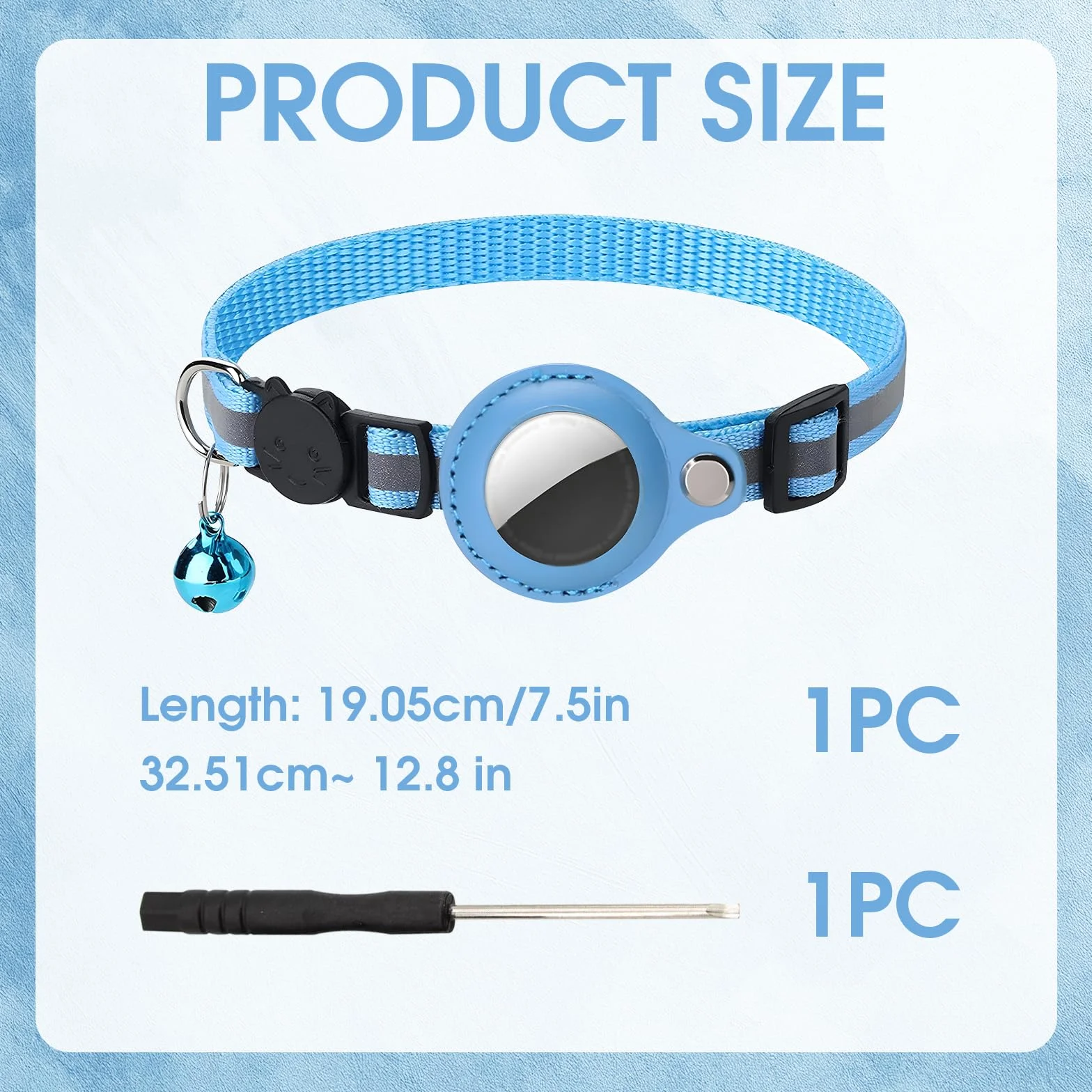 Collier Chat Anti-étranglement Réfléchissant Extensible 23-34cm avec Clochette Compatible Apple Air Tag