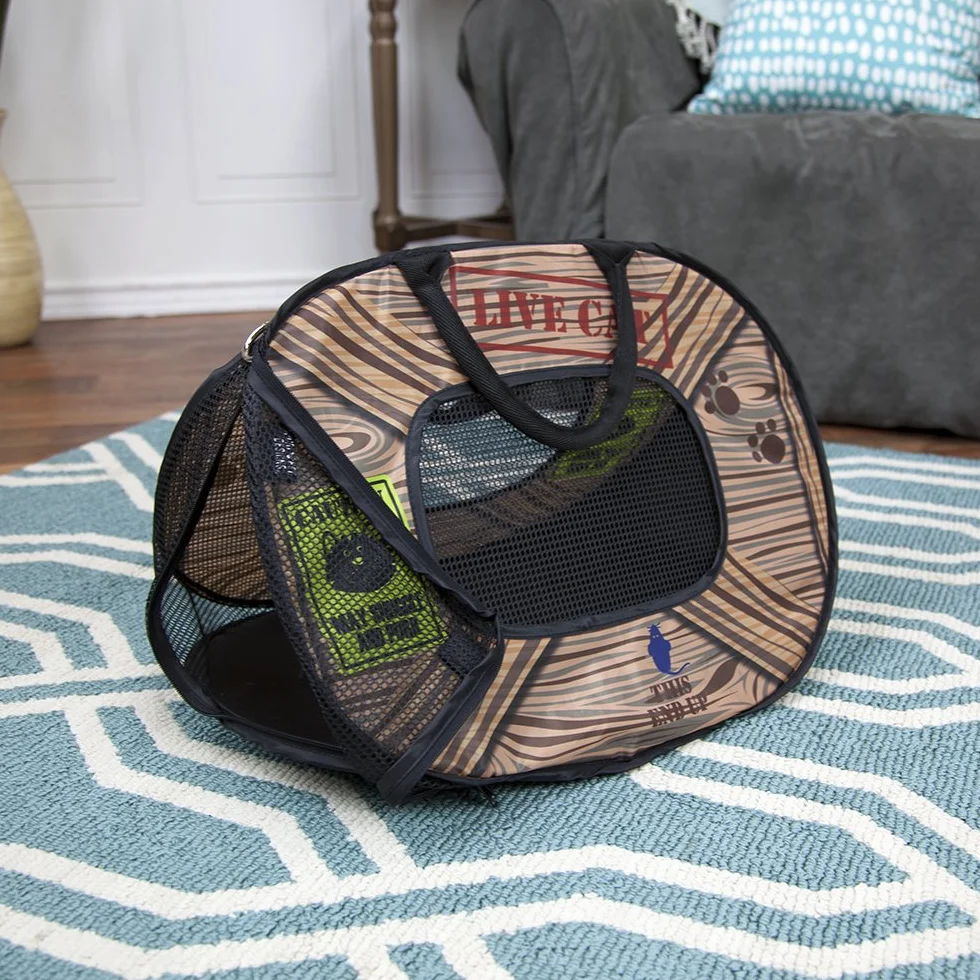 Sac de Transport Pliable pour Chat SportPet Designs CM-0431-CS01 Bleu/Marron