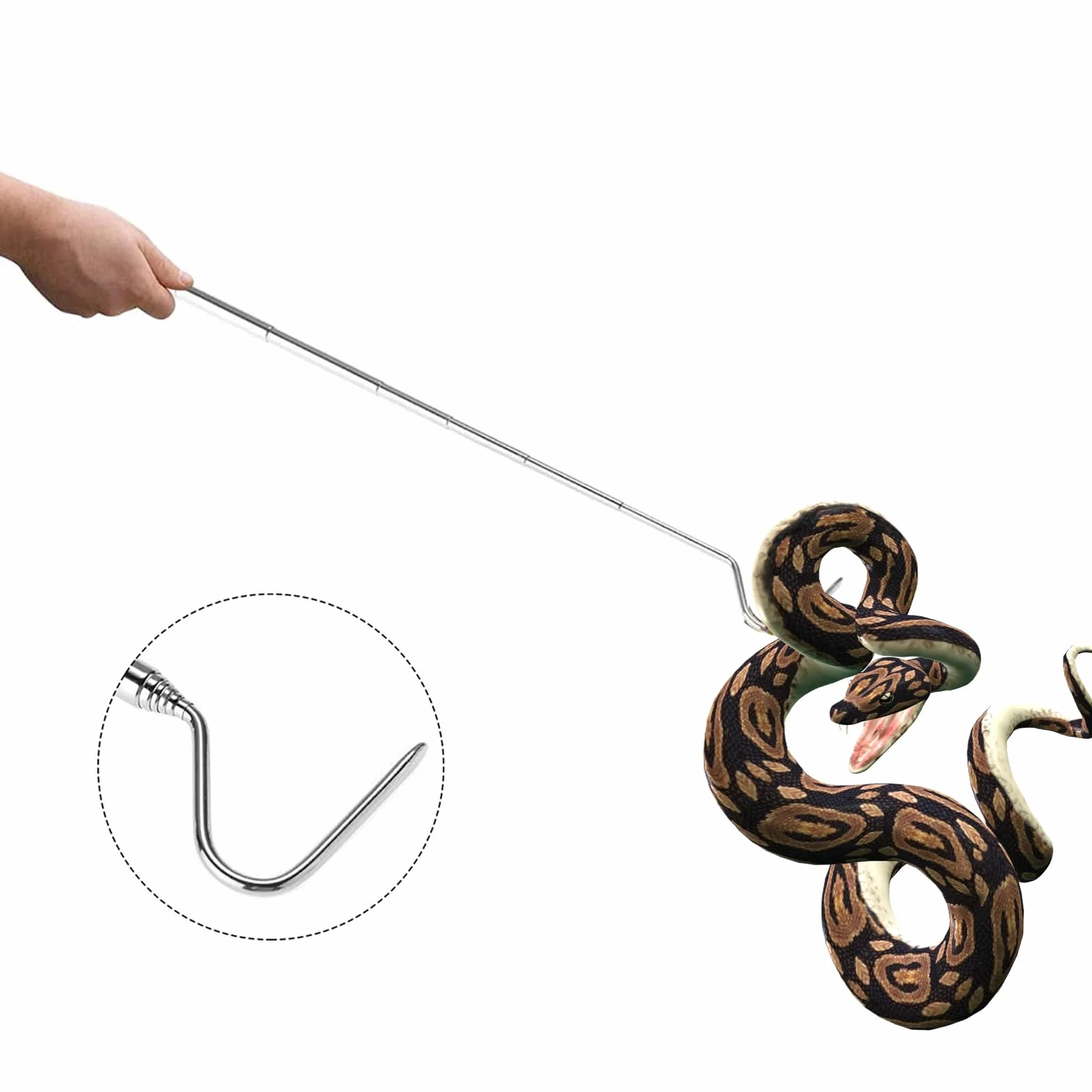Crochet serpent rétractable en acier inoxydable 16-71 cm