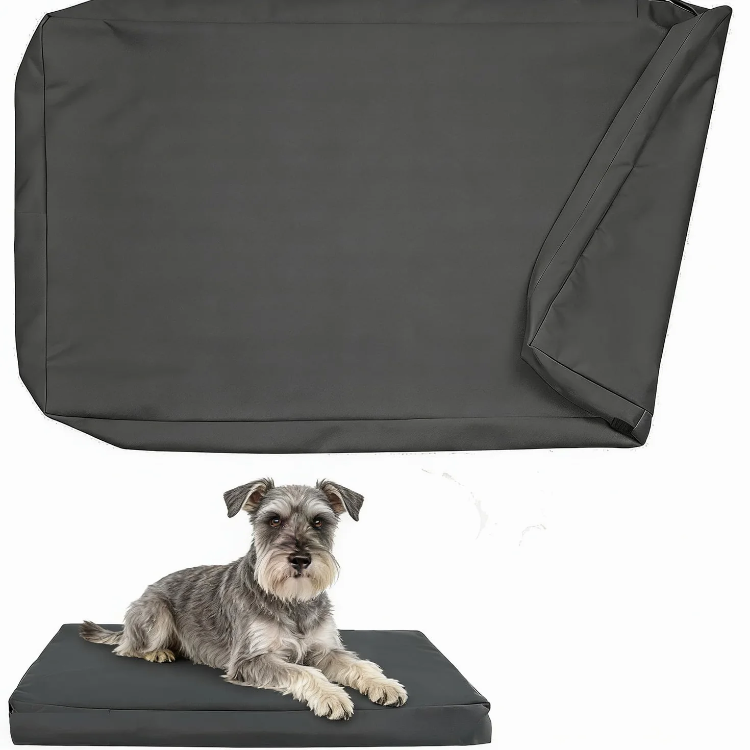 Housse imperméable pour lit pour chien, amovible, avec fermeture éclair, pour grand chien, noir, taille L