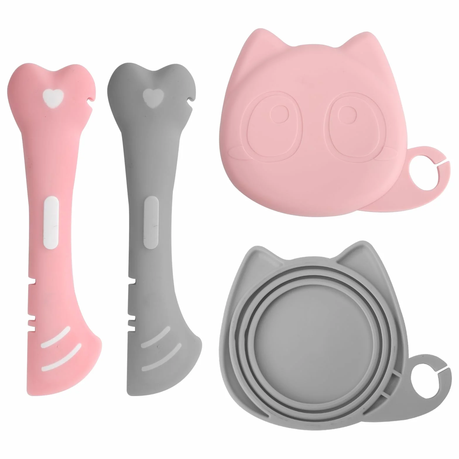 Lot de 2 cuillères pour chat en silicone avec couvercle ouvre-boîte patte mignonne