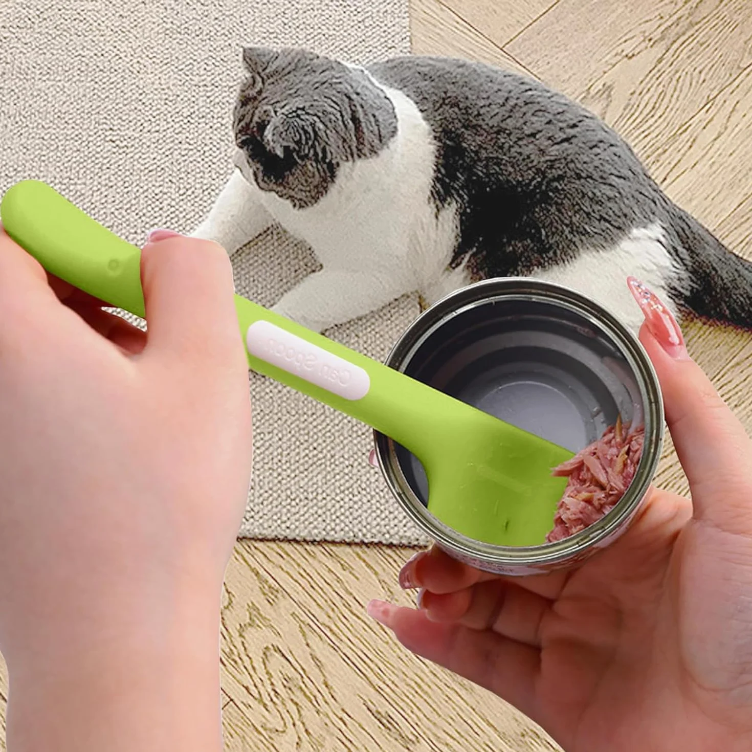 Lot de 6 cuillères à nourriture en silicone pour chat à long manche pour nourriture humide pour chiens et chats