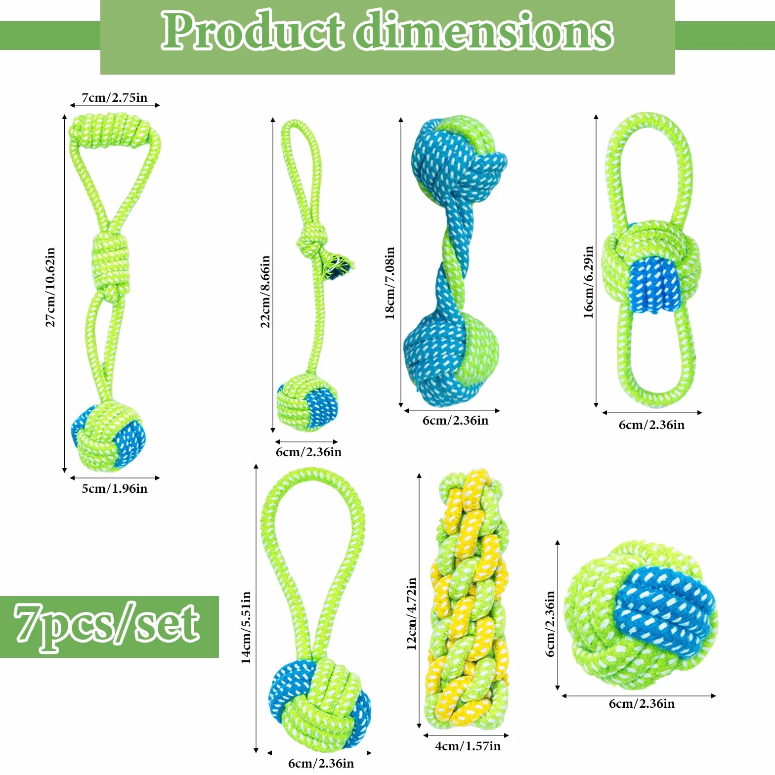 Jouet Chien Corde Interactif Indestructible Coton 26cm pour Chiens Jeux de Traction