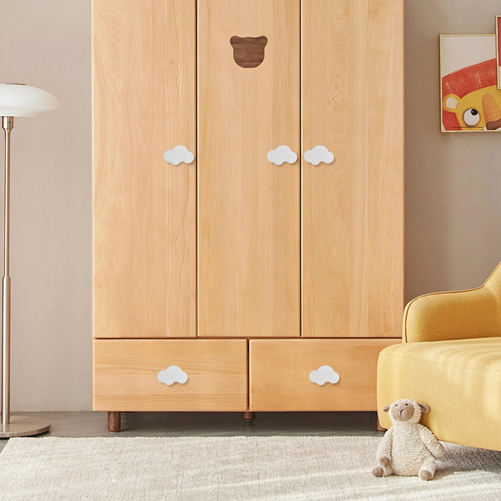 Boutons pour Chambre d'Enfant, Paquet de 14 Boutons de Meubles en Forme de Nuage
