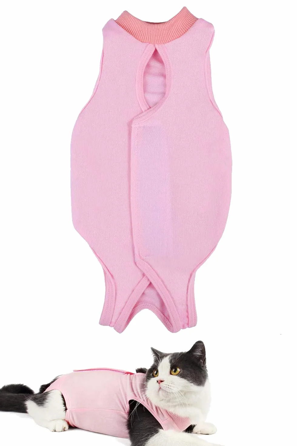 Gilet de Récupération pour Chat et Chien, Combinaison de Rétablissement pour Plaies Abdominales, Rose, Taille M