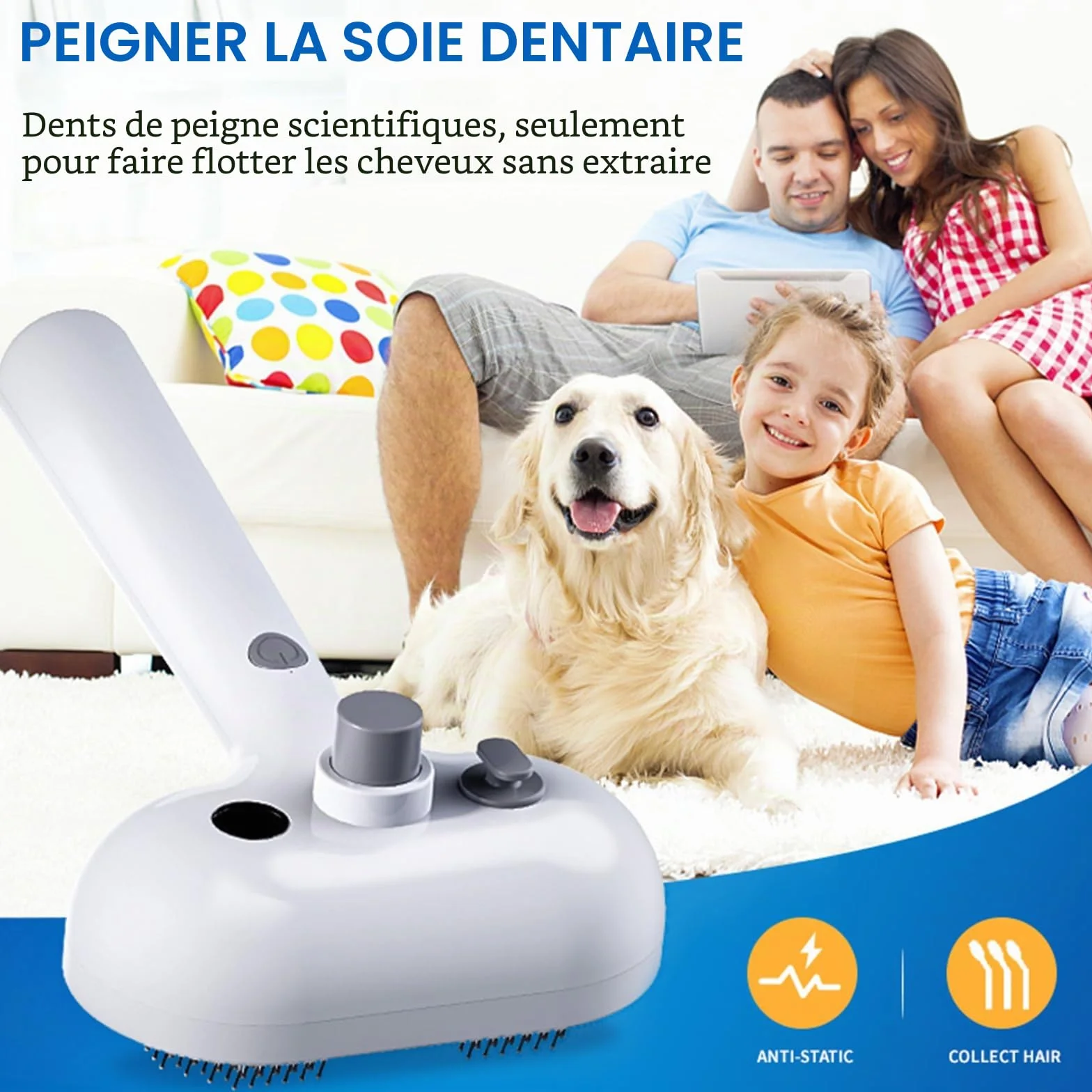 Brosse Chat à Vapeur 3 en 1 avec Chargeur USB C – Brosse de Toilettage et Massage pour Chats à Poils Courts et Longs
