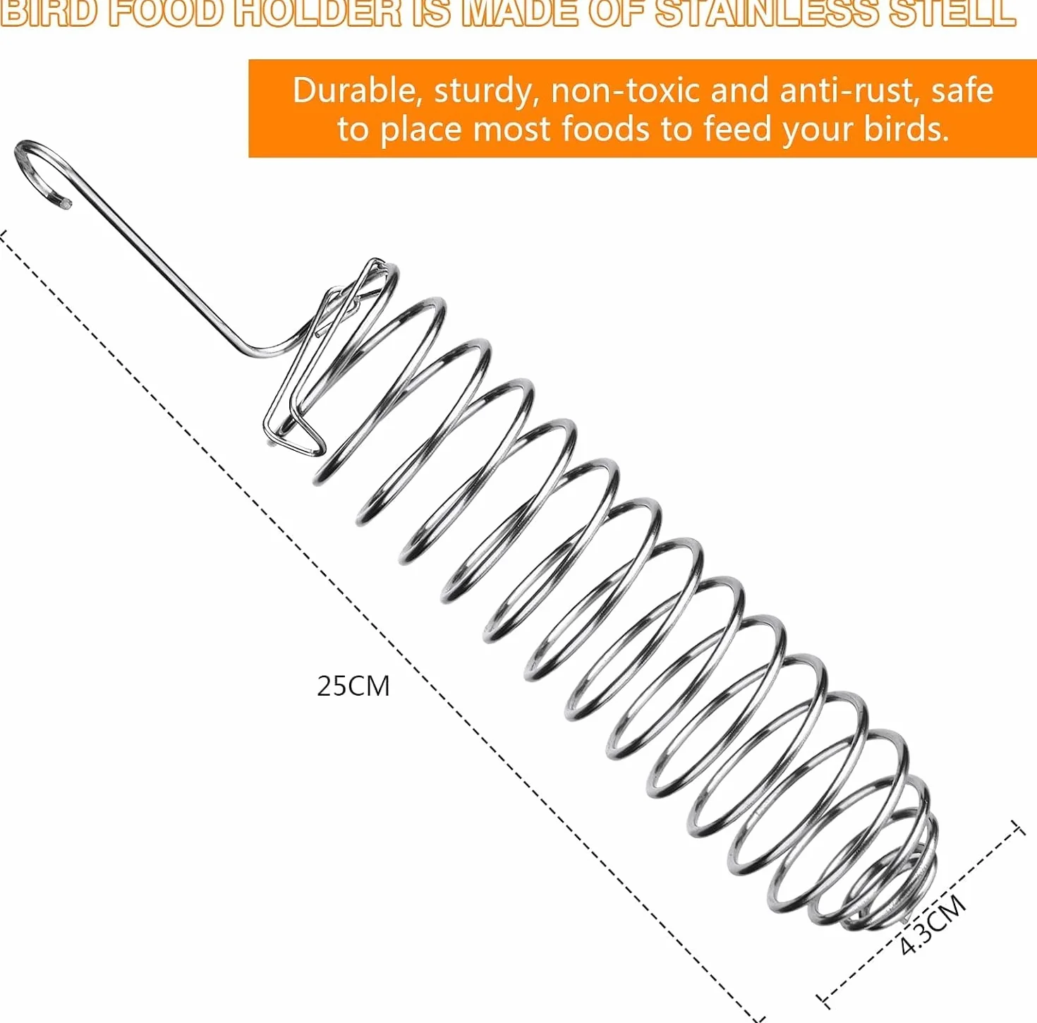 Mangeoire Suspendue pour Perroquet 2PCS Acier Inoxydable Cage Alimentation