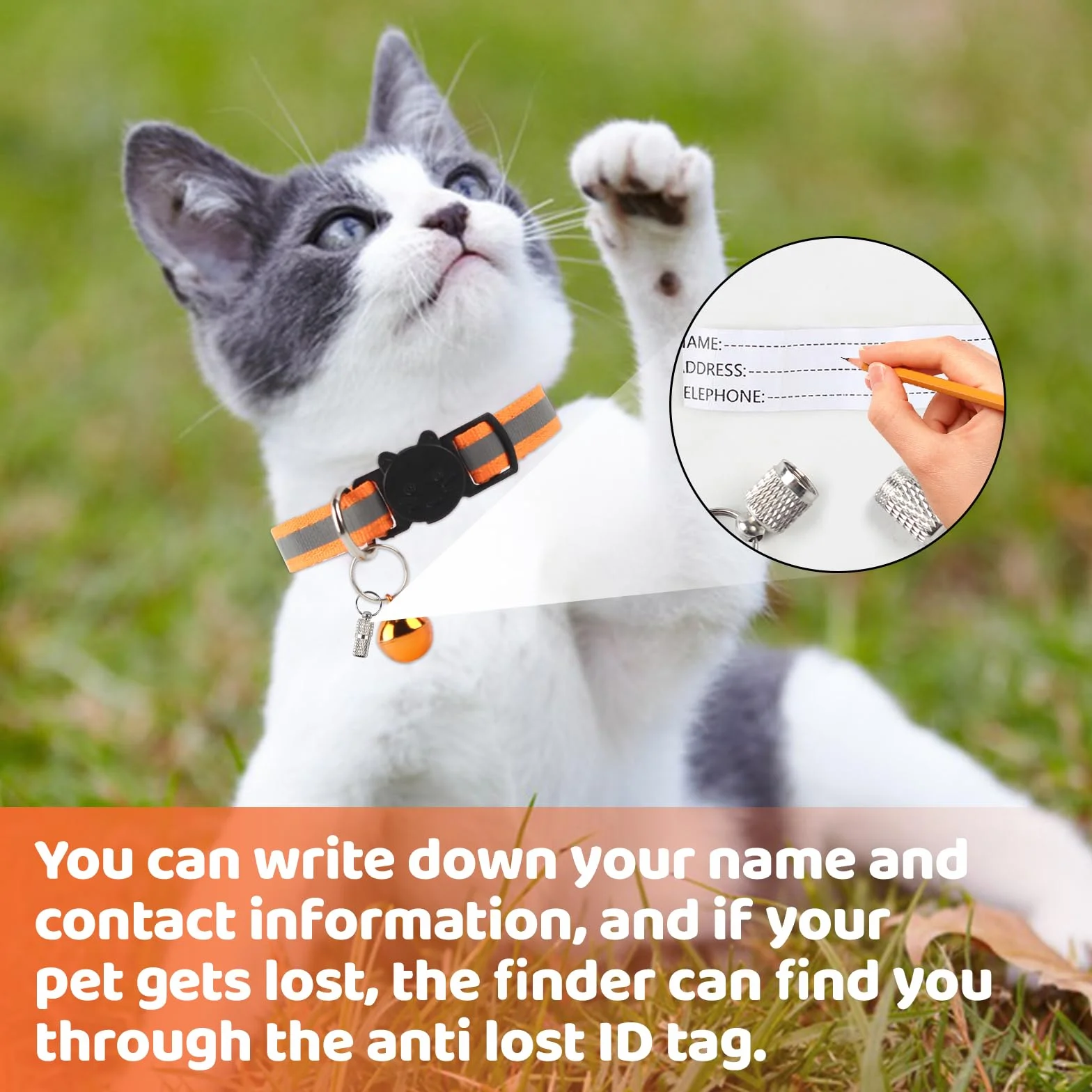 Réglable Collier pour Chat Réfléchissant avec Clochettes, Colliers de Sécurité à Libération Rapide Anti Étranglement