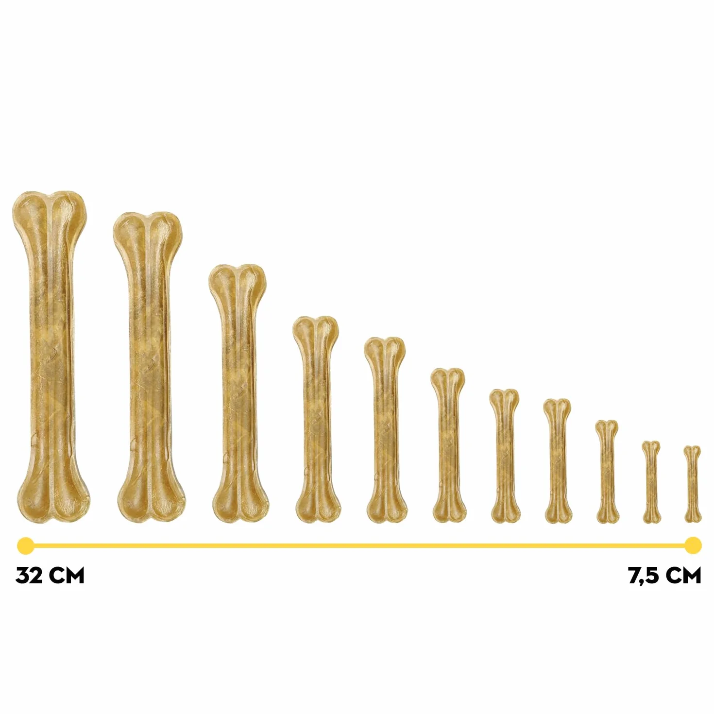 Croci King Bone, bâton dentaire en peau de vache naturelle pour chiens, 15 cm, 2 pièces