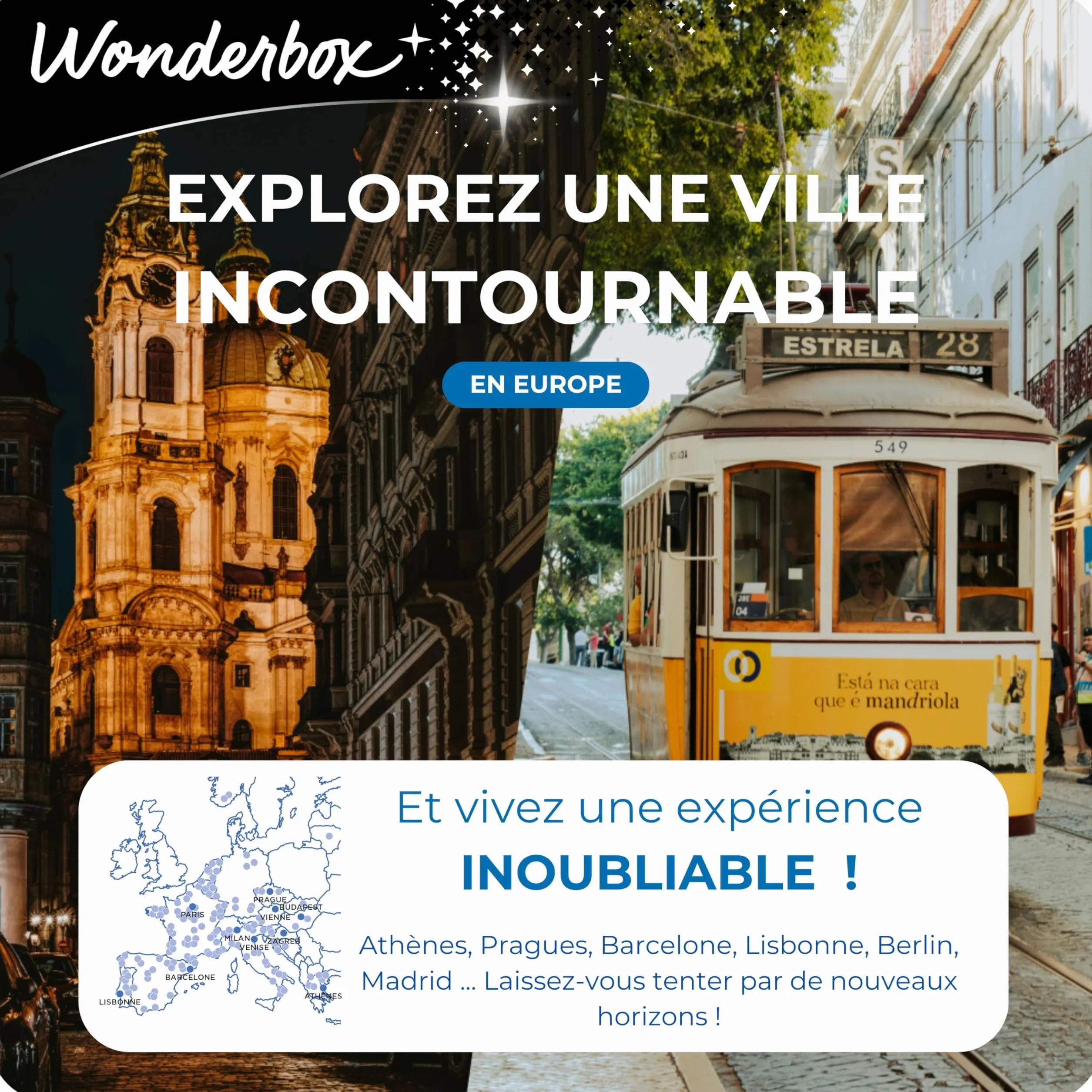 Wonderbox 3 Jours D'Évasion en Europe Coffret Cadeau Séjours
