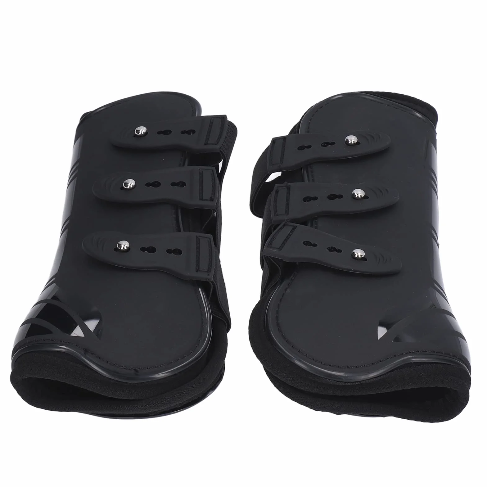 Guêtres de Cheval en Néoprène PU pour Compétitions Pattes Avant Noires L