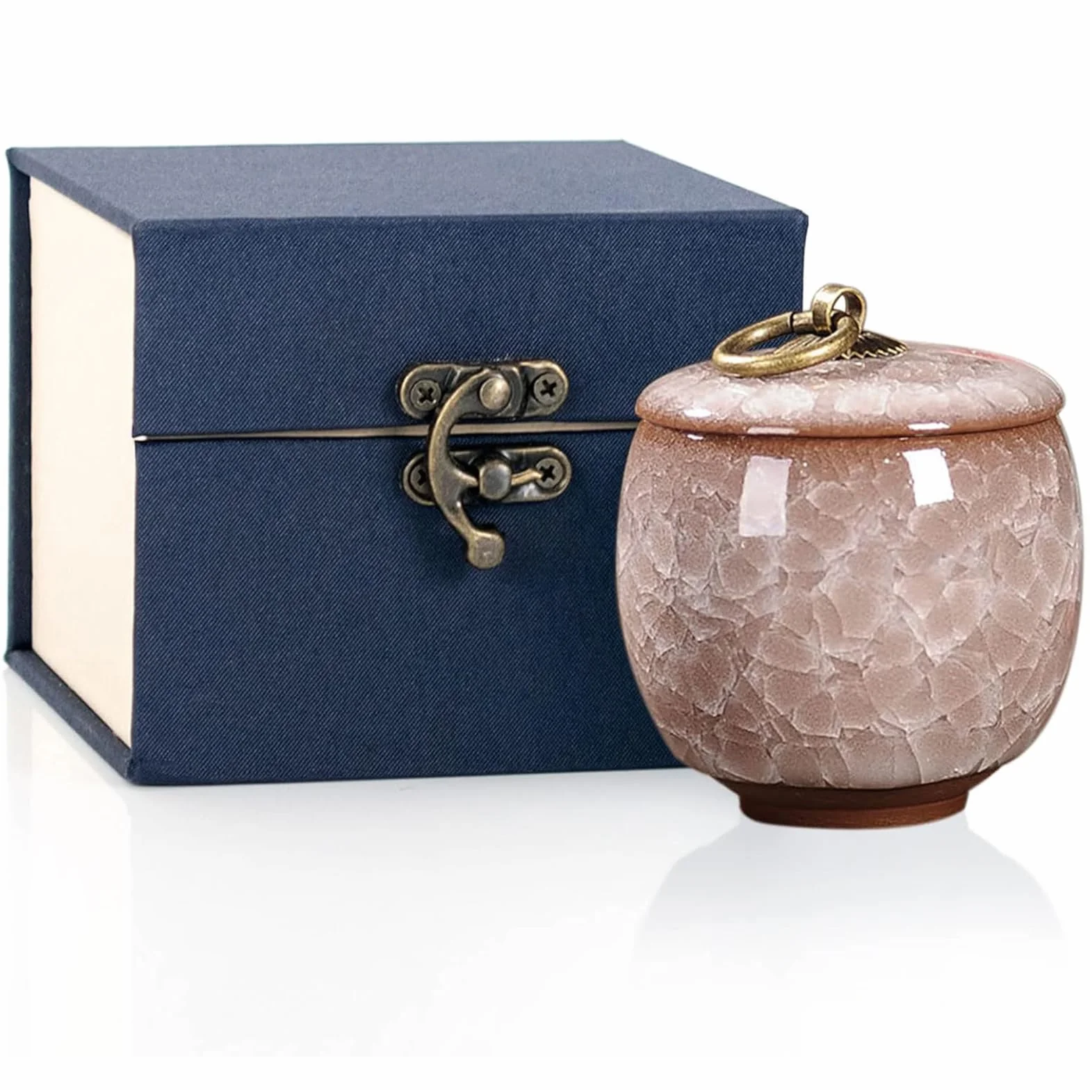 Urne funéraire en céramique pour cendres humaines 14 cm cubes mini urne à partager avec boîte