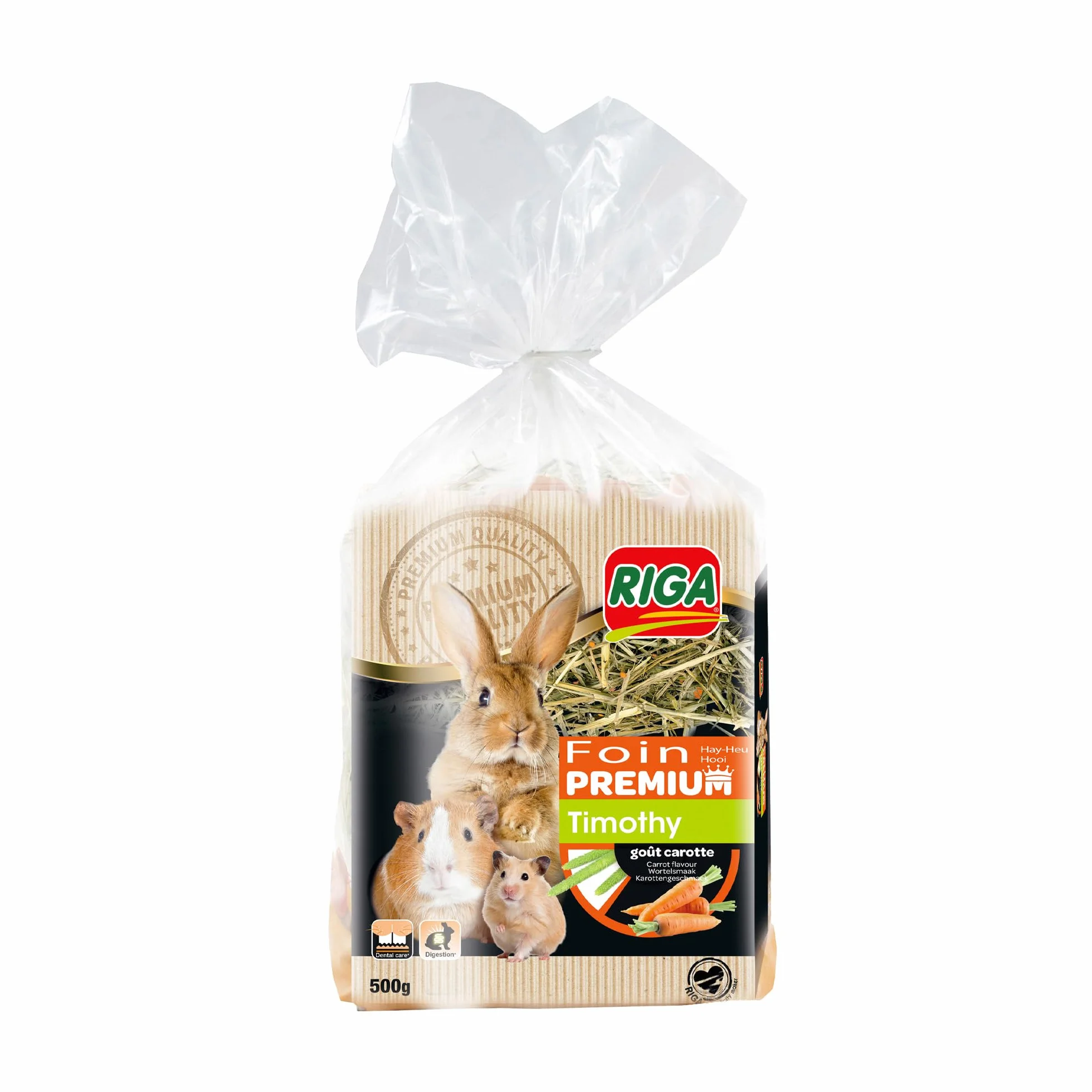 Foin Premium Timothy à la Carotte pour Rongeurs 500 g