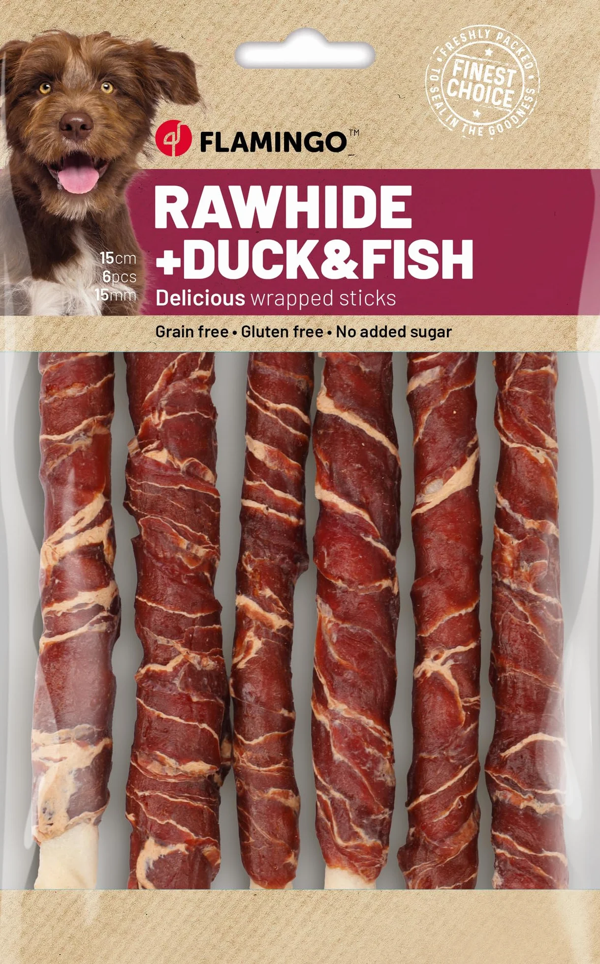 R'Hide bâtonnets au Canard & cabillaud 15 cm pour Chien - 6 pcs - sans Gluten - sans céréales
