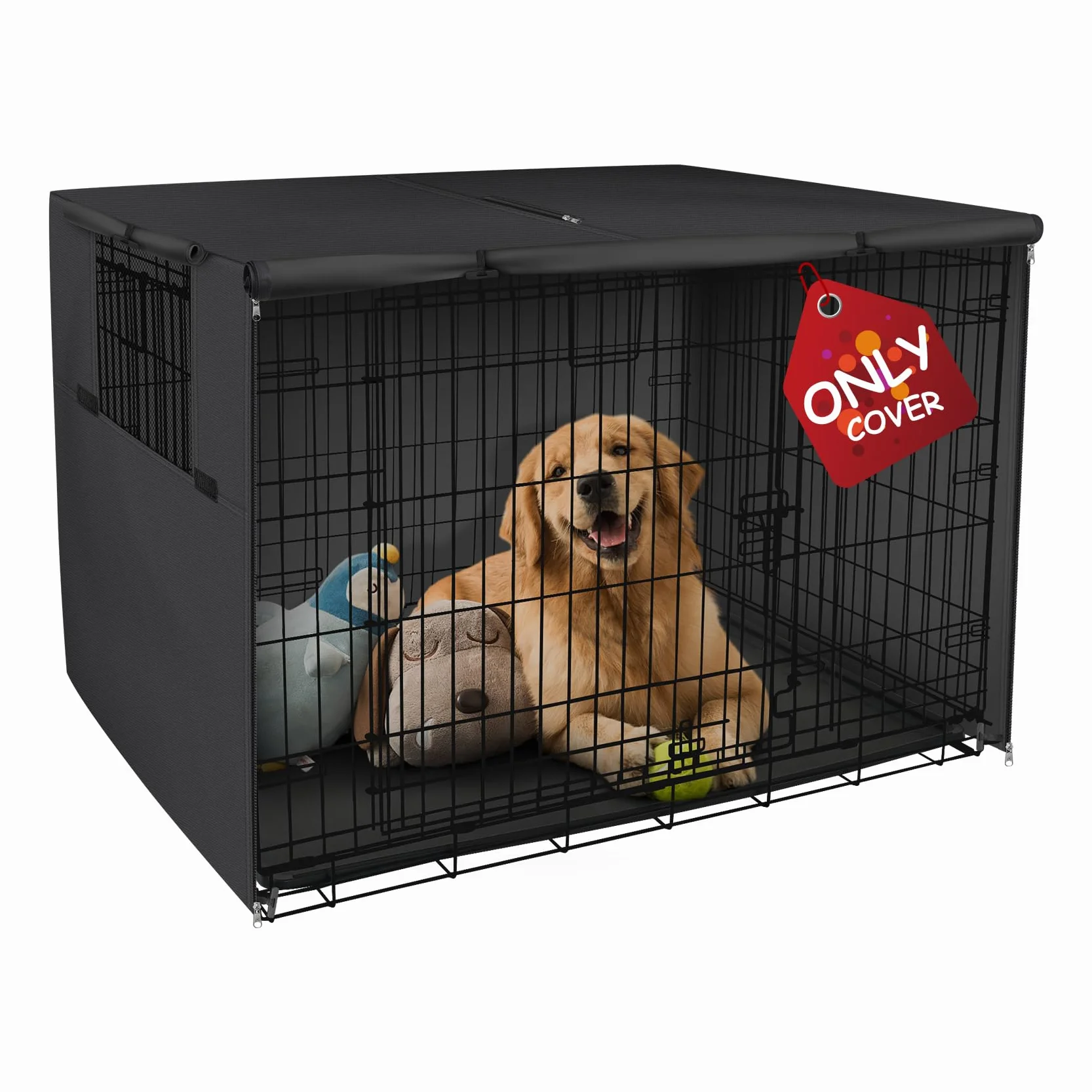 Explore Land Housse de Cage pour Chien Polyester Universelle 61-121,9 cm Noir