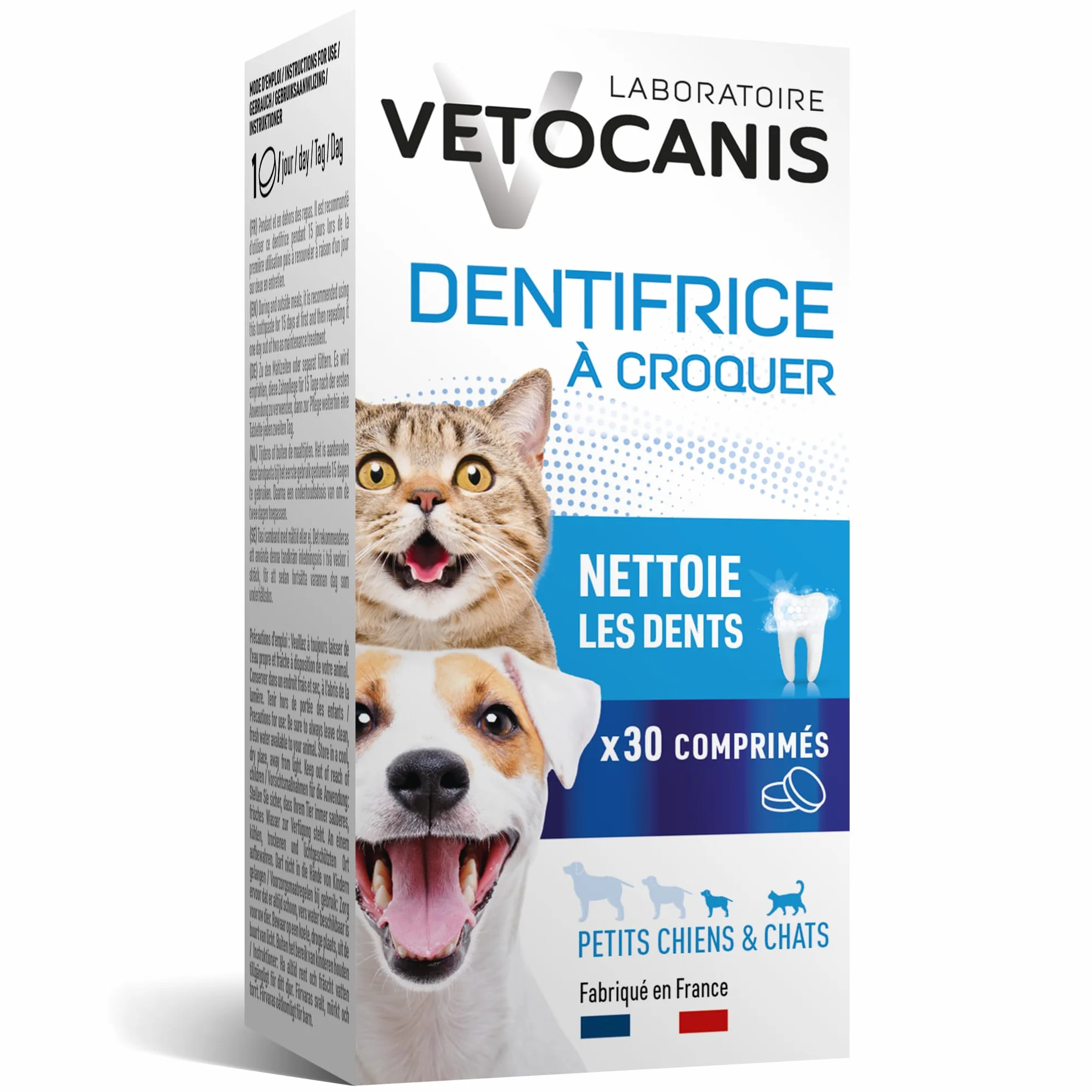 Vetocanis Dentifrice pour Chien et Chat à Croquer, 30 pièces