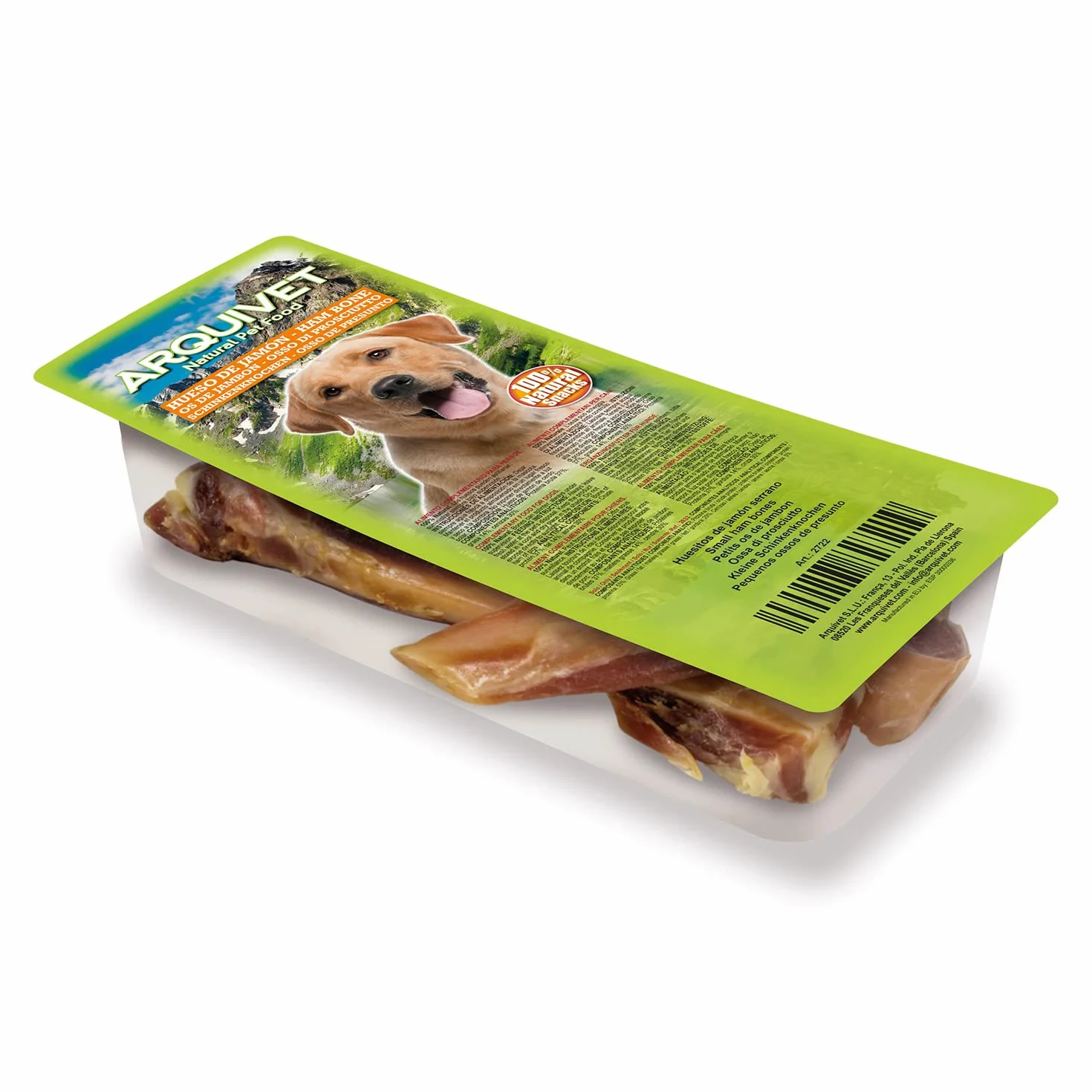 ARQUIVET 3 Petits os de jambon serrano - 100% collation de porc naturel pour chiens