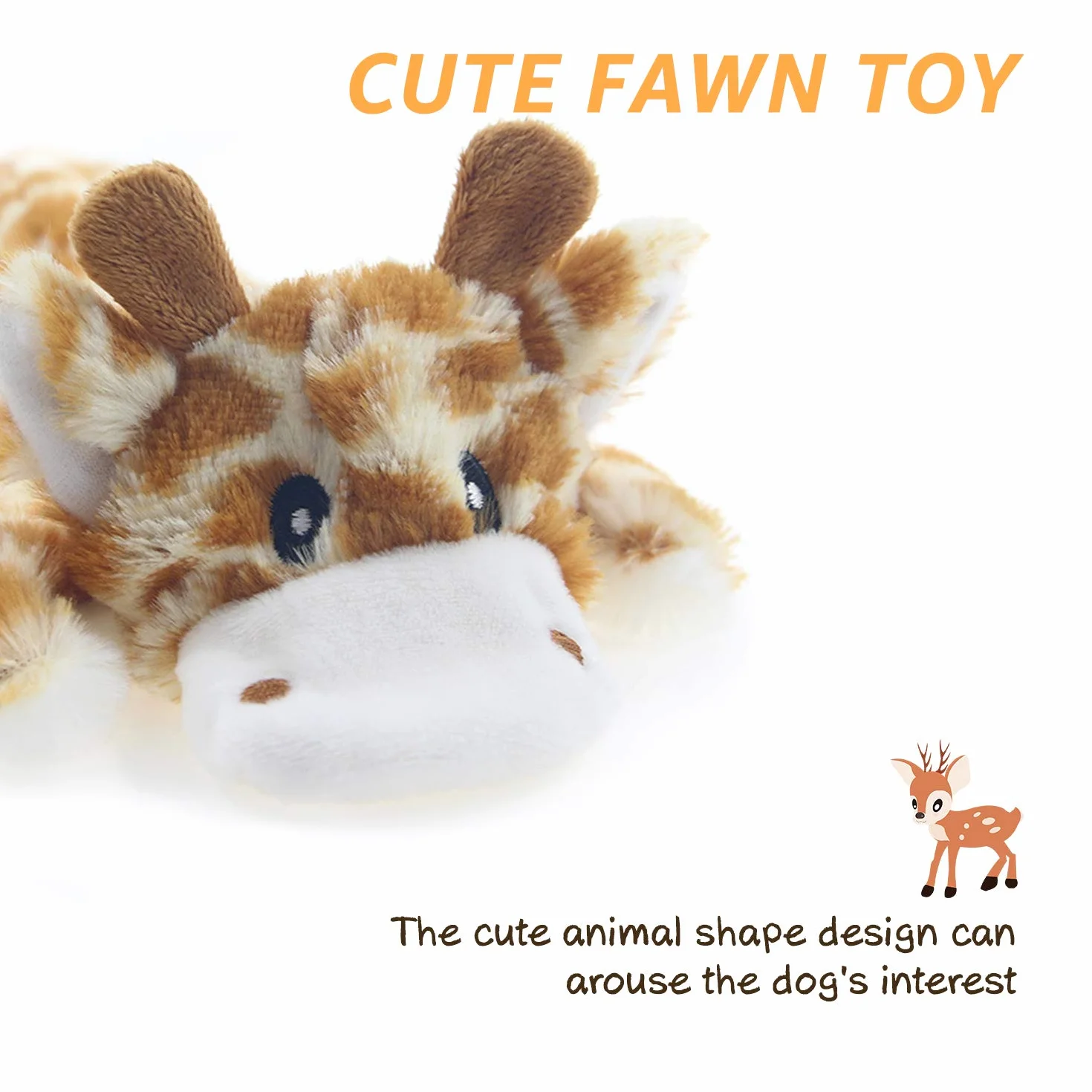 Hotype Lot de 2 Jouets Sonores en Peluche pour Chiens, Non Farcis, Sécuritaires à Mâcher, Cerf et Zèbre