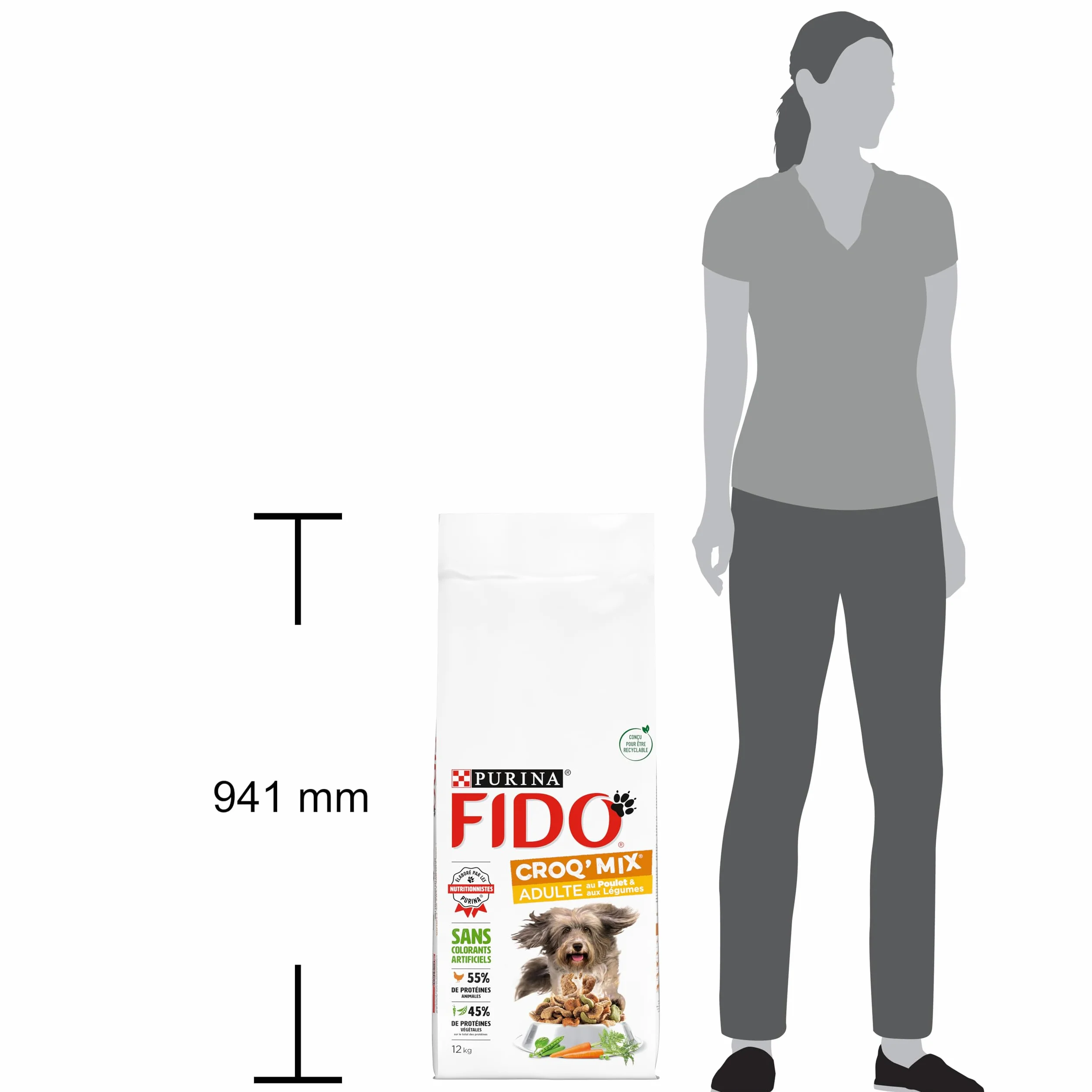 Croquettes Chien Adulte au Poulet & aux Légumes 12kg Sac