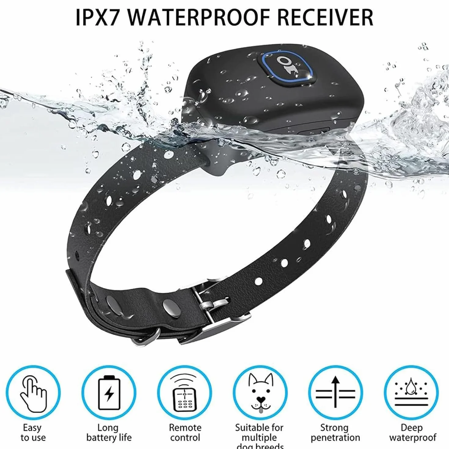 Sans Fil Clôture Chien Système Confinement Électrique Récepteur Collier Dressage Rechargeable IPX7 Vibrations Chocs