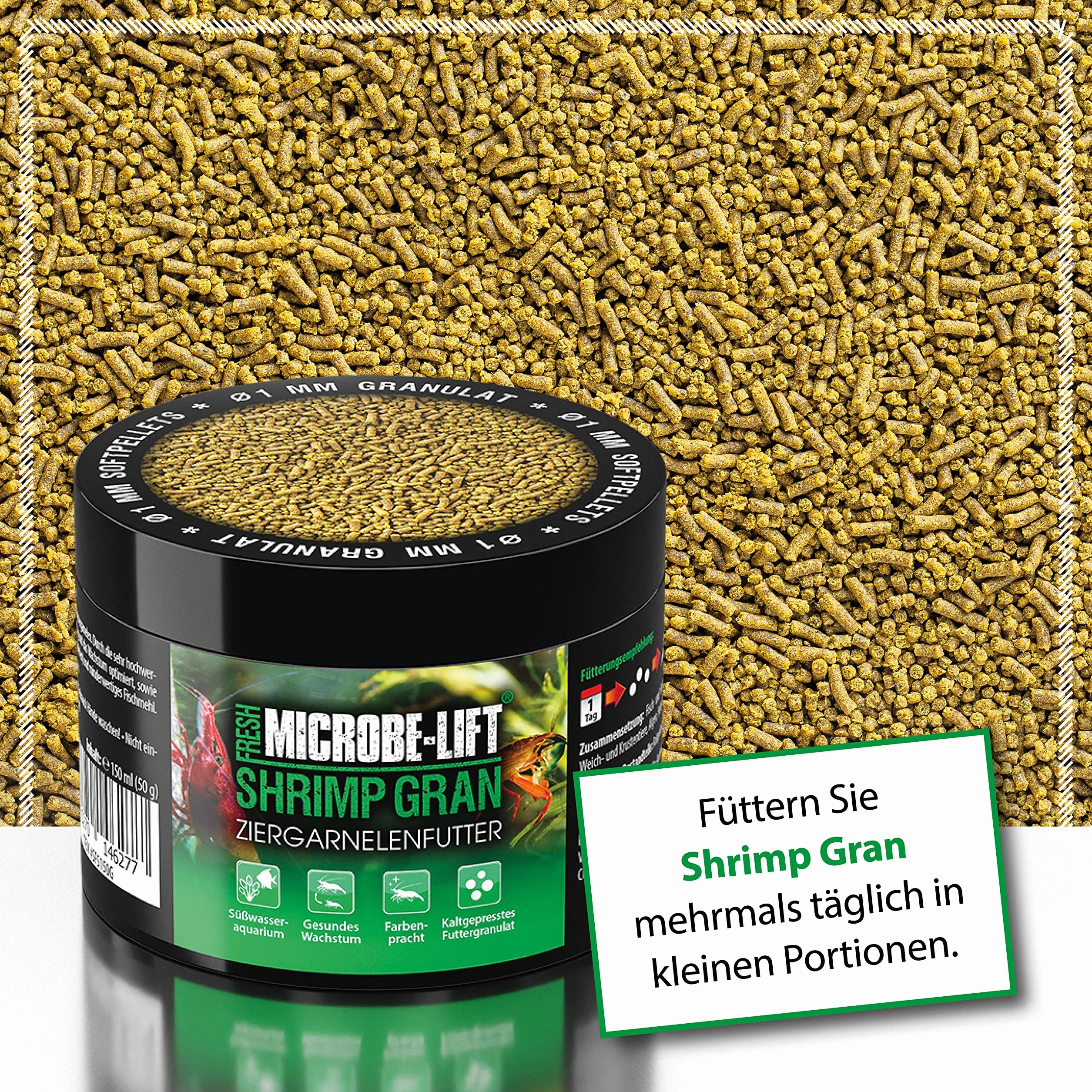 ARKA Shrimp Gran 150 ML granulés tendres pressés à Froid pour Neocaridina & Caridina favorise Croissance Couleurs mue digestibilité élevée