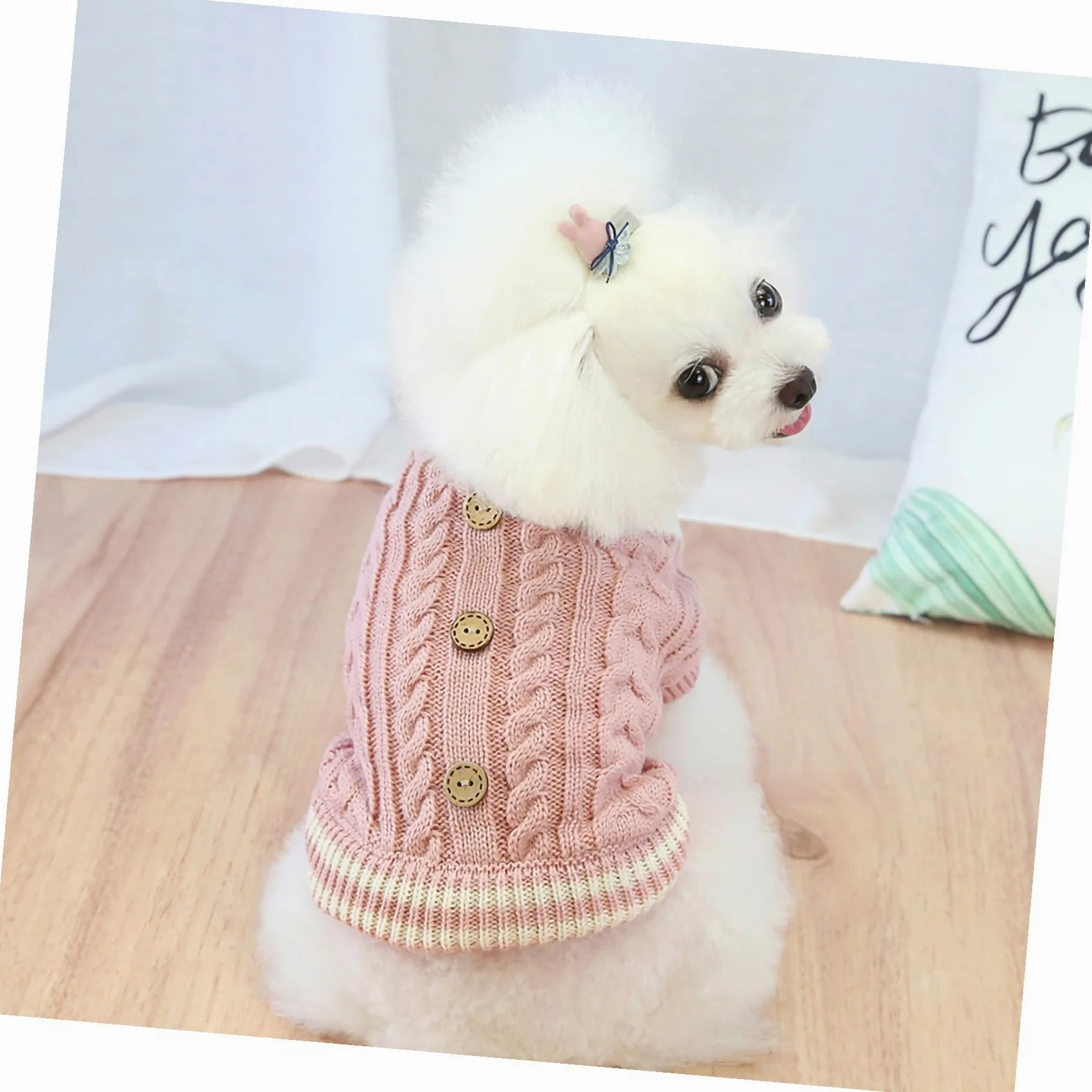 Toddmomy 3pièces Pull Chien Douillet pour -Hiver Vêtement pour Chiens Coton Épais Et Confortable Costume pour avec Manches Couleur Rose XS