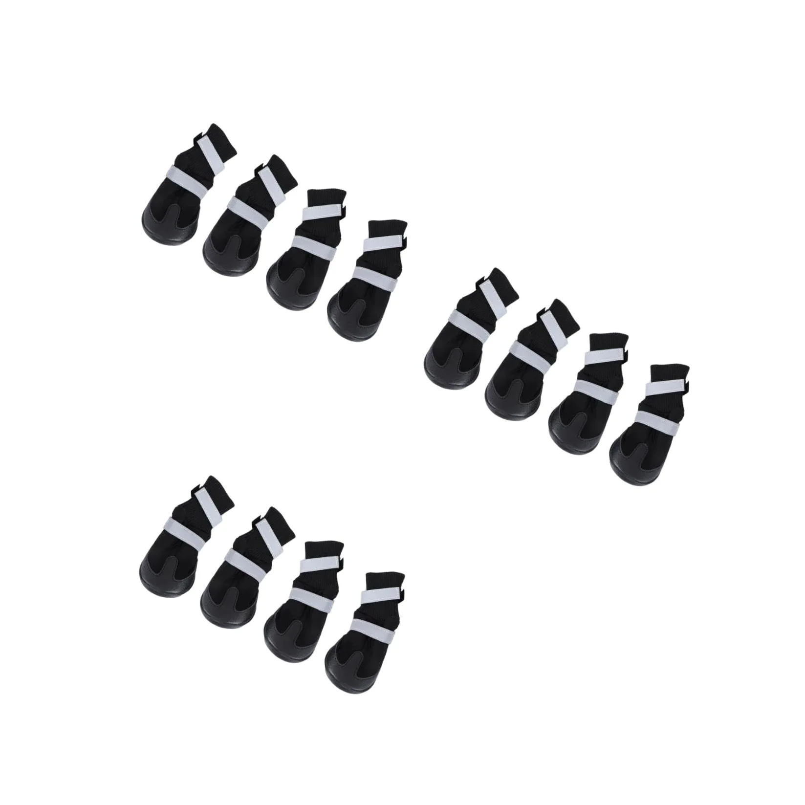 Mipcase 12 Pièces Bottes pour Chien de Compagnie Chien de contrôle de Traction Chaussettes Chaussures pour s de Compagnie Bottes Chaudes pour Chaussures d'hiver pour Black