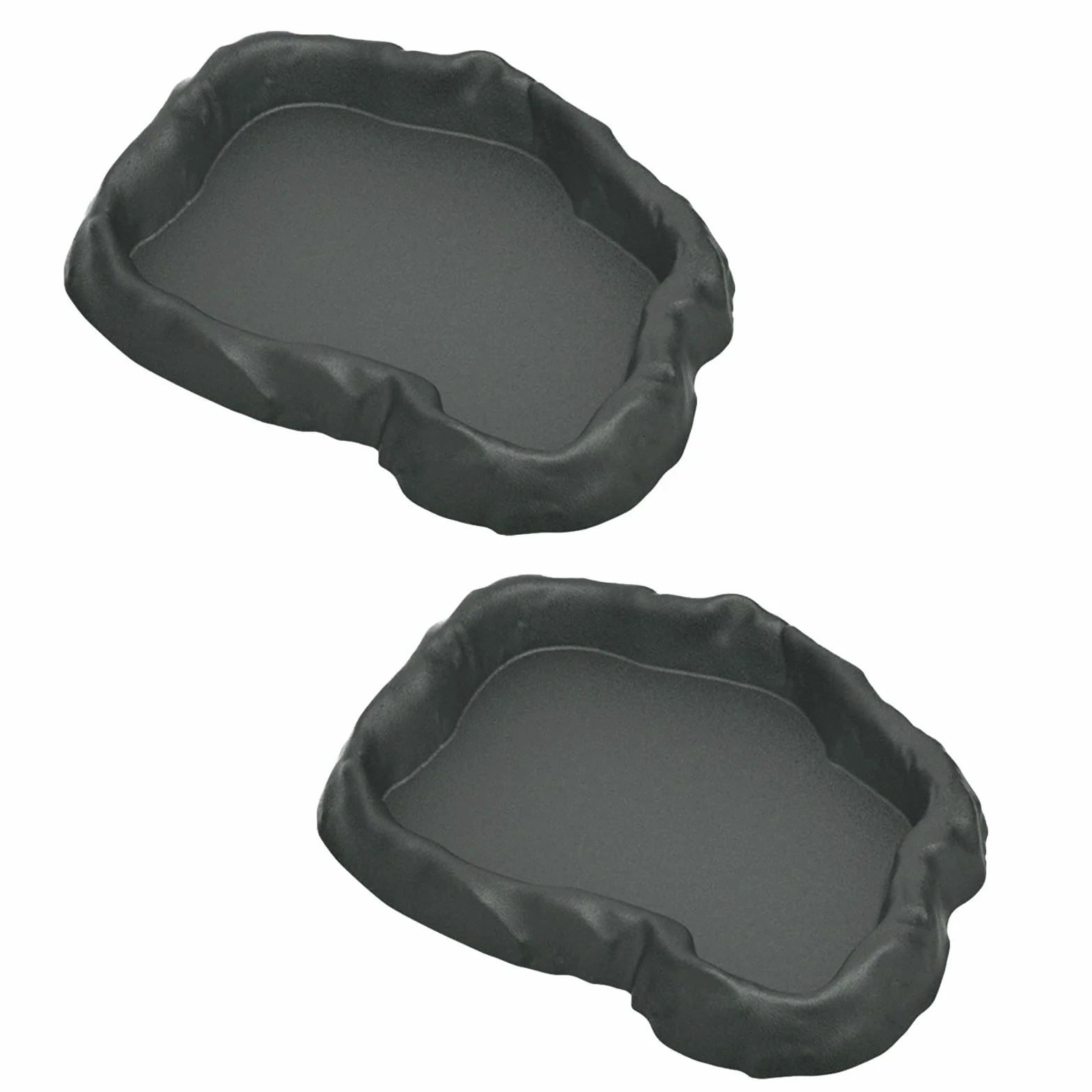Abreuvoir Tortue Terrestre, Gamelle Eau/Nourriture Plastique 2 Pièces pour Terrarium Reptile