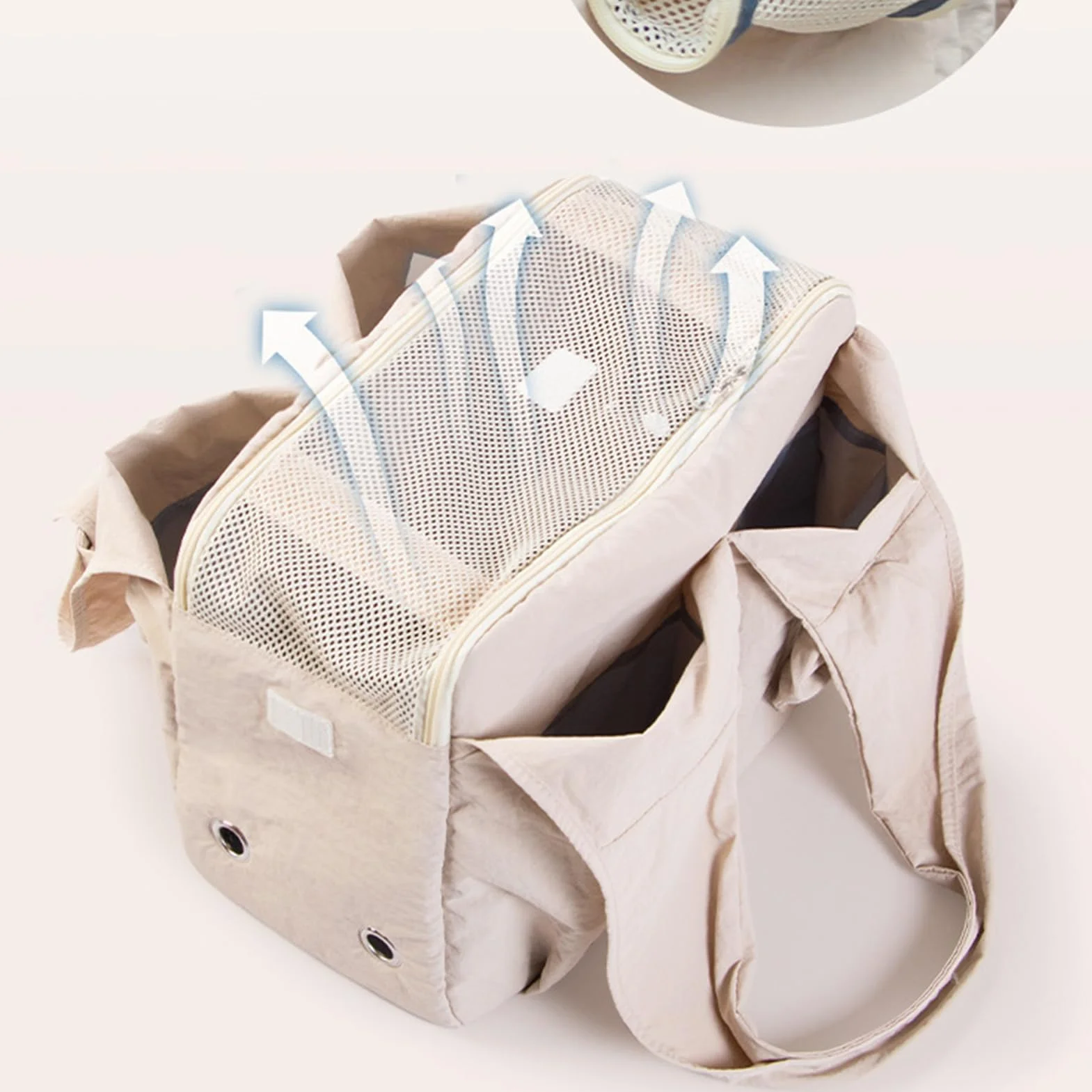 Sac de Transport pour Petit Chien avec Fenêtre et Poches Latérales - Randonnée, Vélo, Voyage