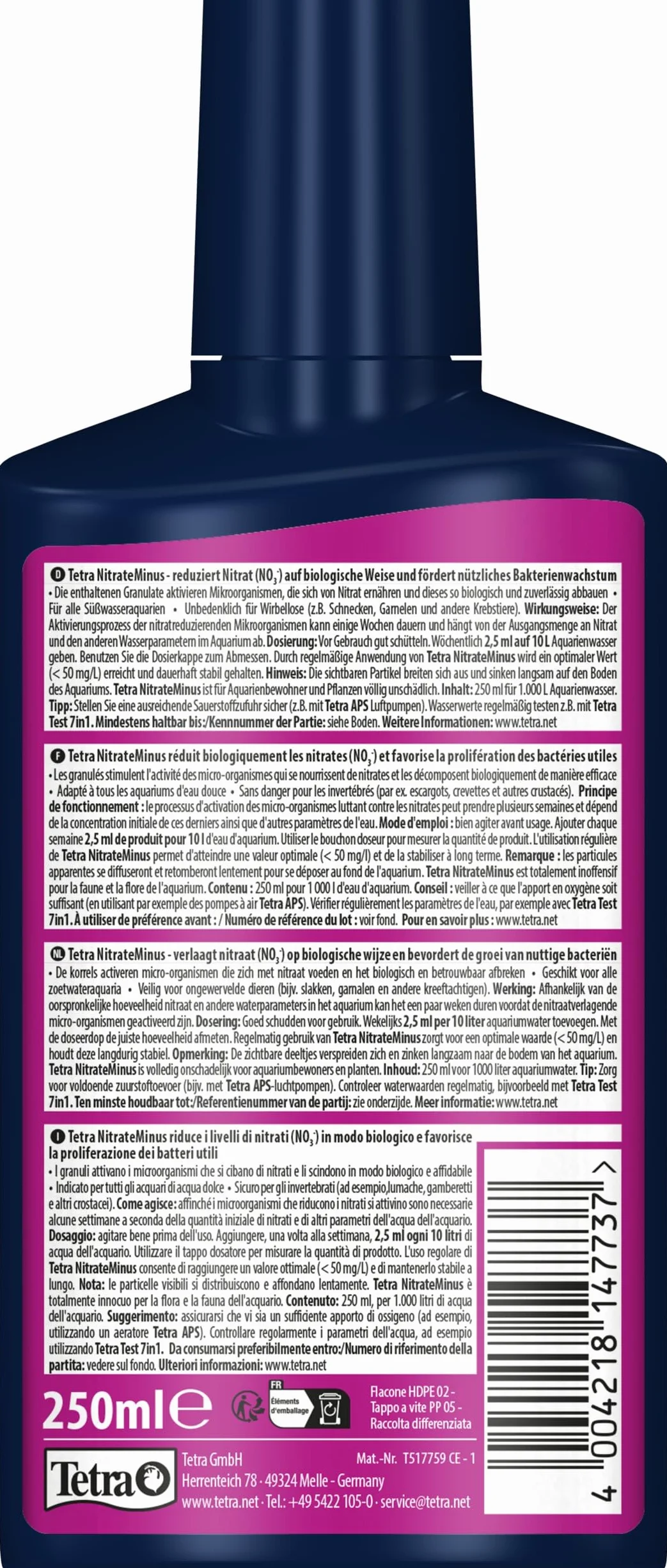 TETRA NitrateMinus Traitement de l'Eau 250ml