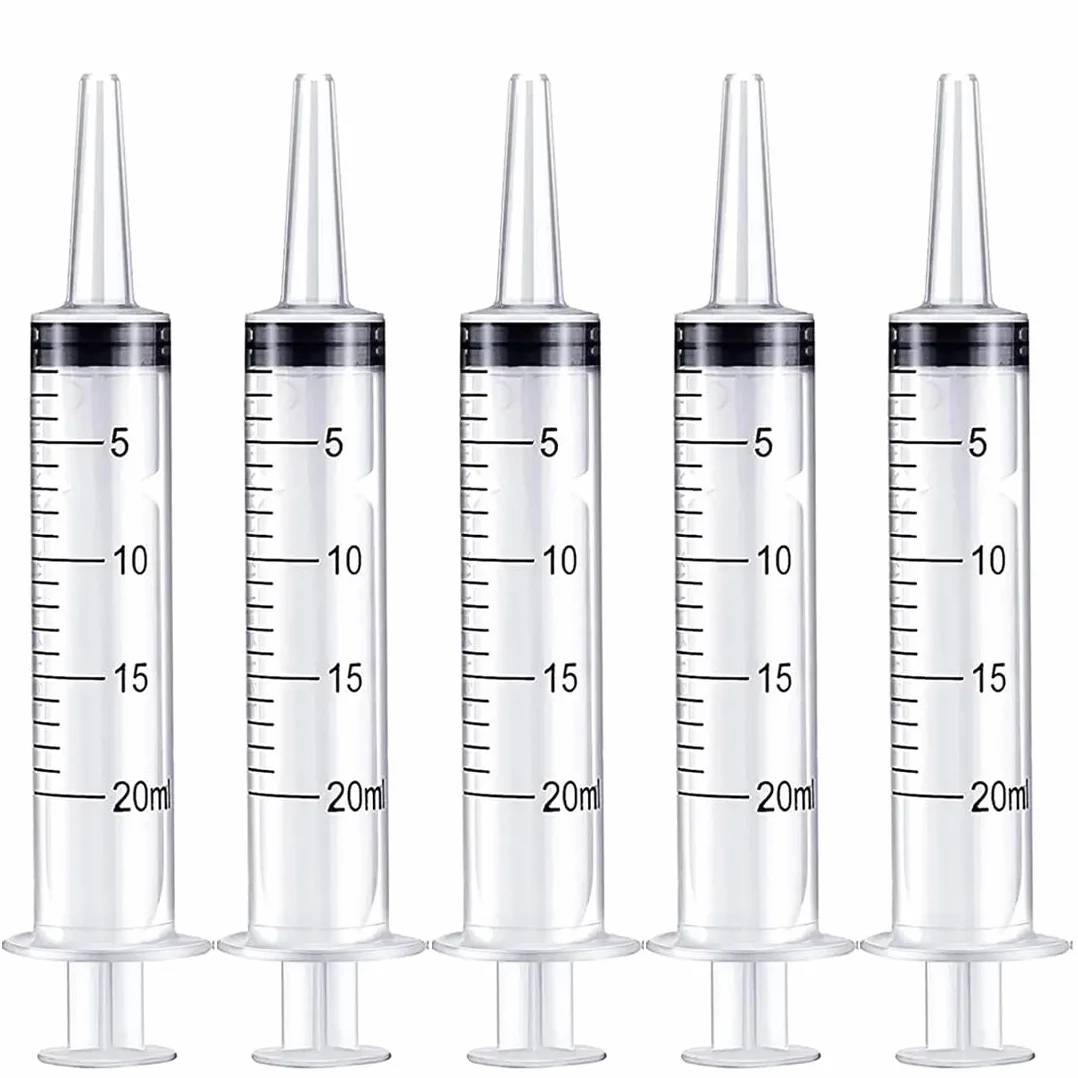 Seringue Alimentaire 20ml Lot de 5 Plastiques pour Alimentation Animale Mesure Liquide Nourrissage Oiseaux