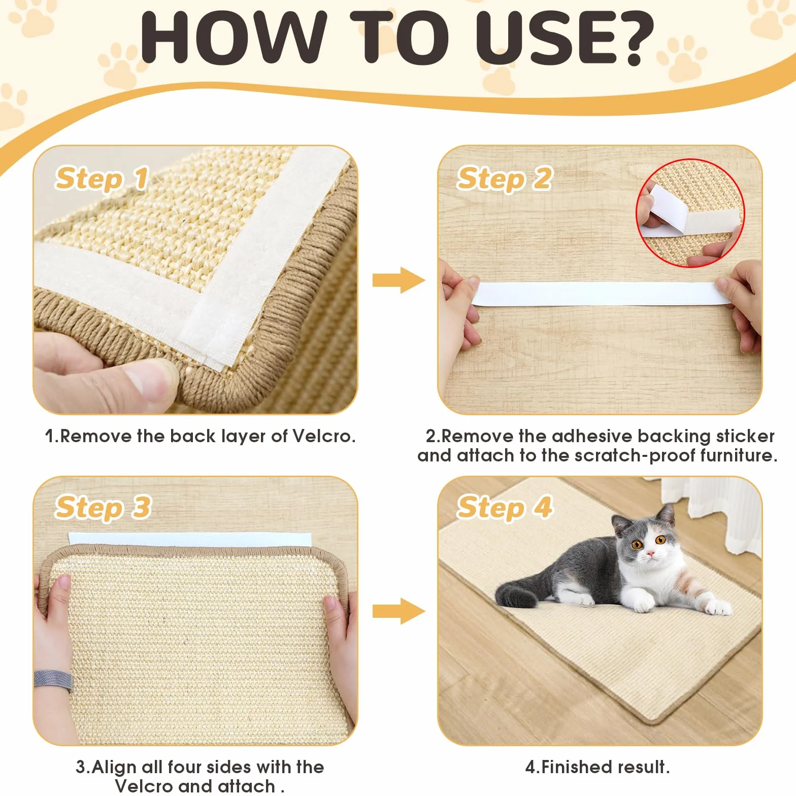 KOUHA Lot de 2 Tapis à Gratter pour Lapin Sisal Naturel Protège Canapés