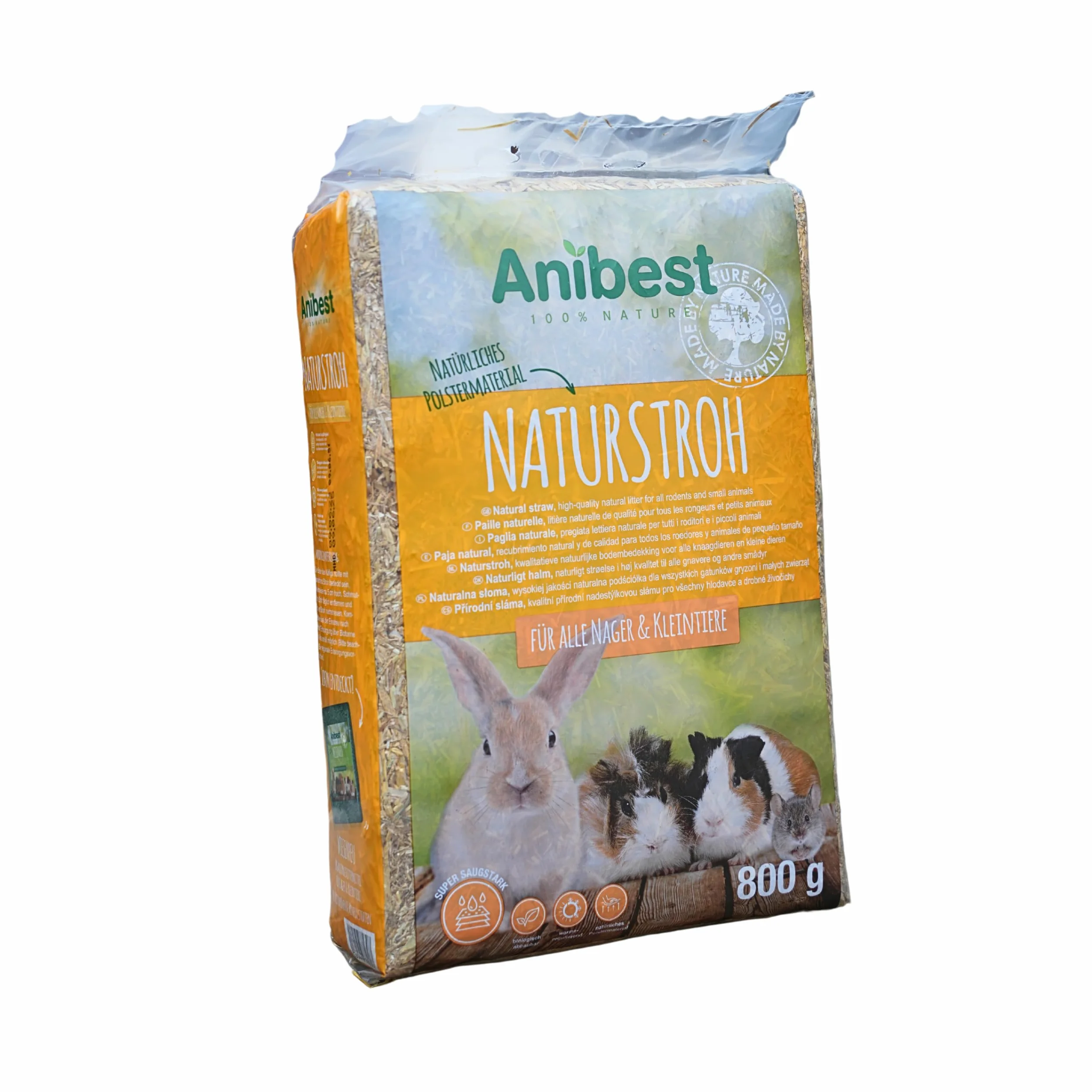 Anibest Paille Naturelle, Litière 100% Naturelle pour Petits Animaux, Rongeurs, Lapins, Hamsters, Cochons d'Inde
