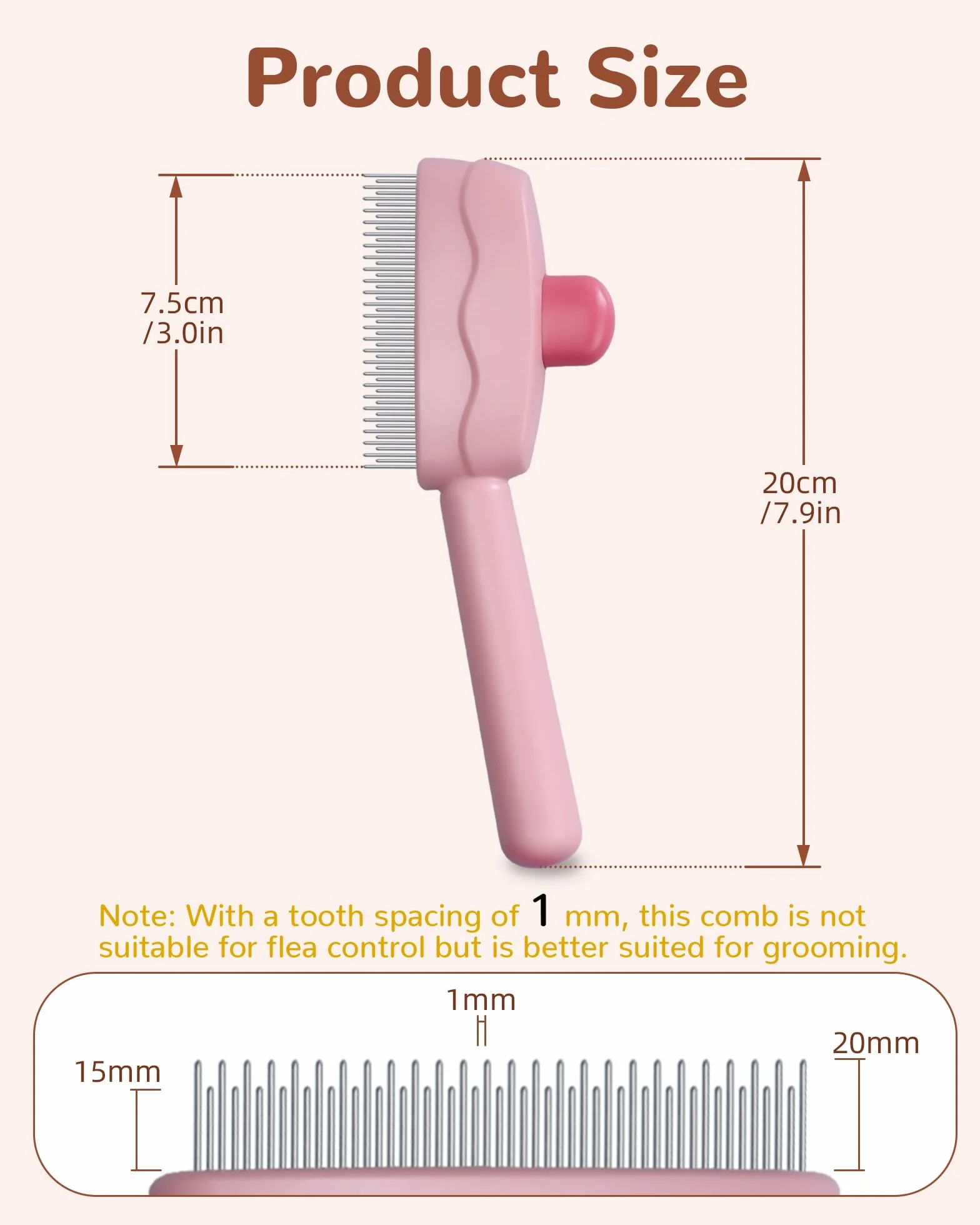 Brosses de Toilettage pour Chat et Chien Poil avec Bouton Release, Peigne D'épilation pour Animaux (Rose)