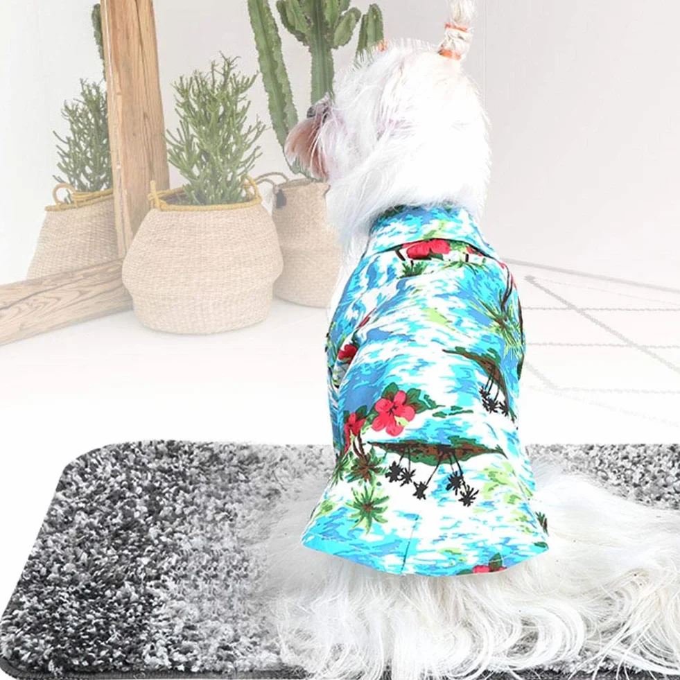 Chemise hawaïenne chien t-shirt d'été confortable beach resort style vêtements pour animaux petits à moyens chiens chats M