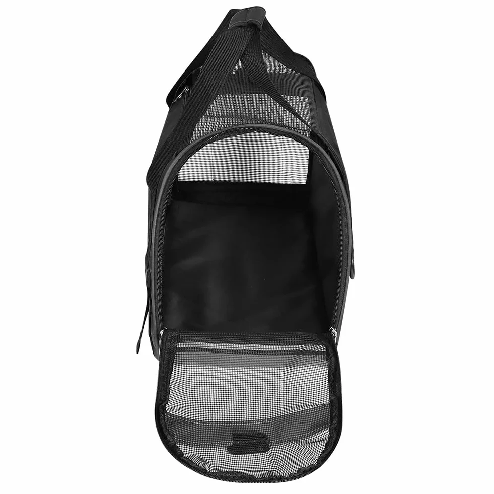 Sac de Transport pour Chat Chien Pliable à Parois Souple Bandoulière Réglable Respirant