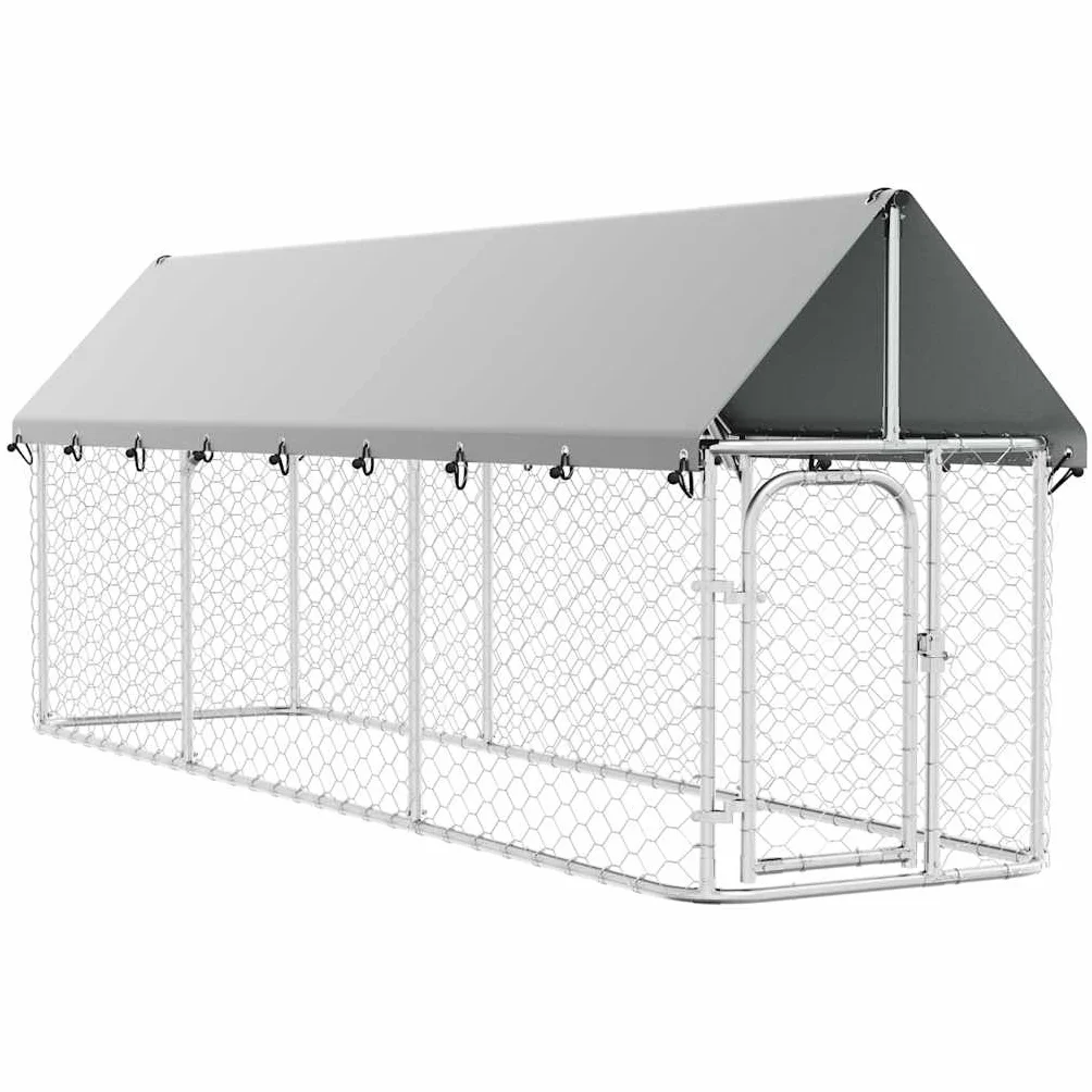 vidaXL Chenil Extérieur avec Toit pour Chiens 400x100x150 cm Cage Niche