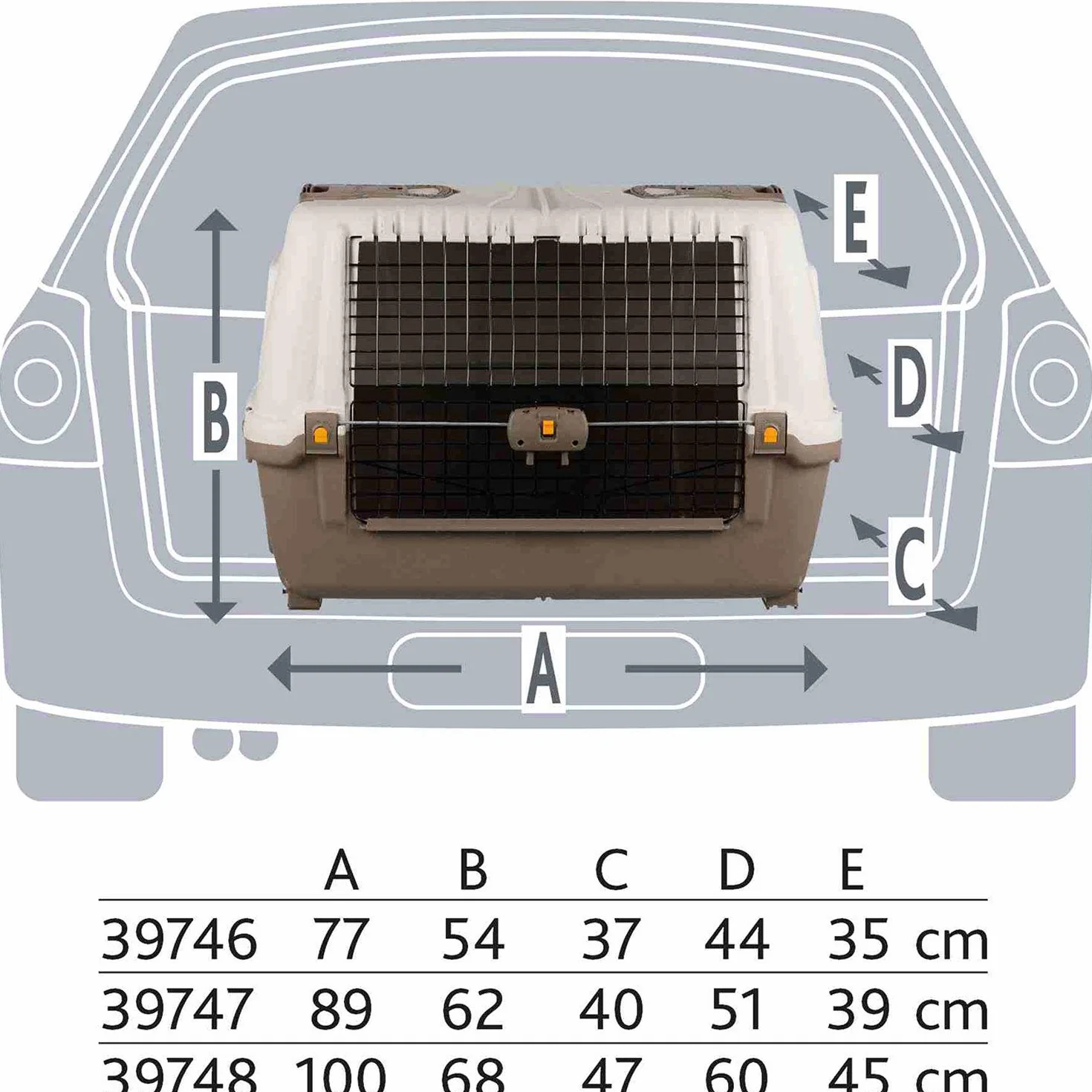 Caisse de transport pour chien Skudo Car, homologuée pour les voyages en voiture 100 marron