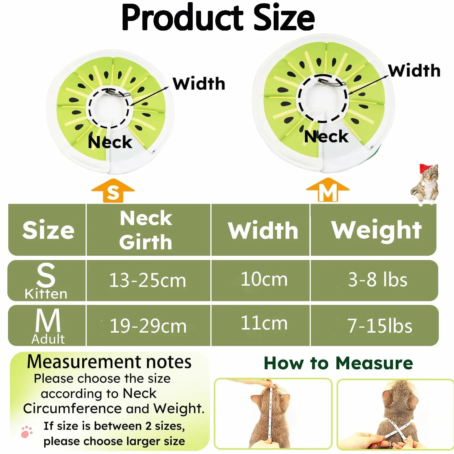 MEISO Collier Anti Léchage Réglable pour Chat, Collier de Protection Récupération après Chirurgie (M)