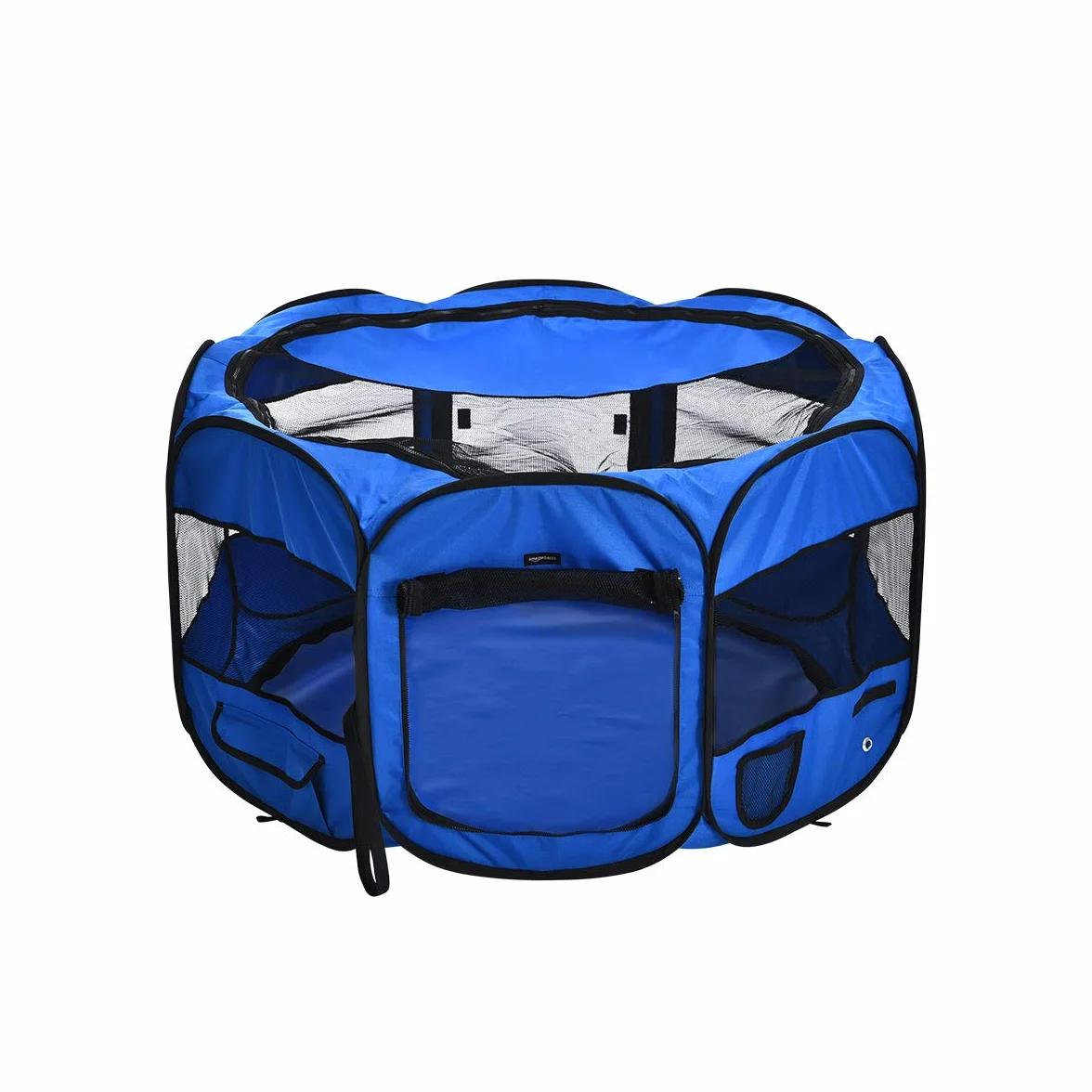 Amazon Basics Parc portatif souple octogonal pour animaux domestiques 114 cm Bleu