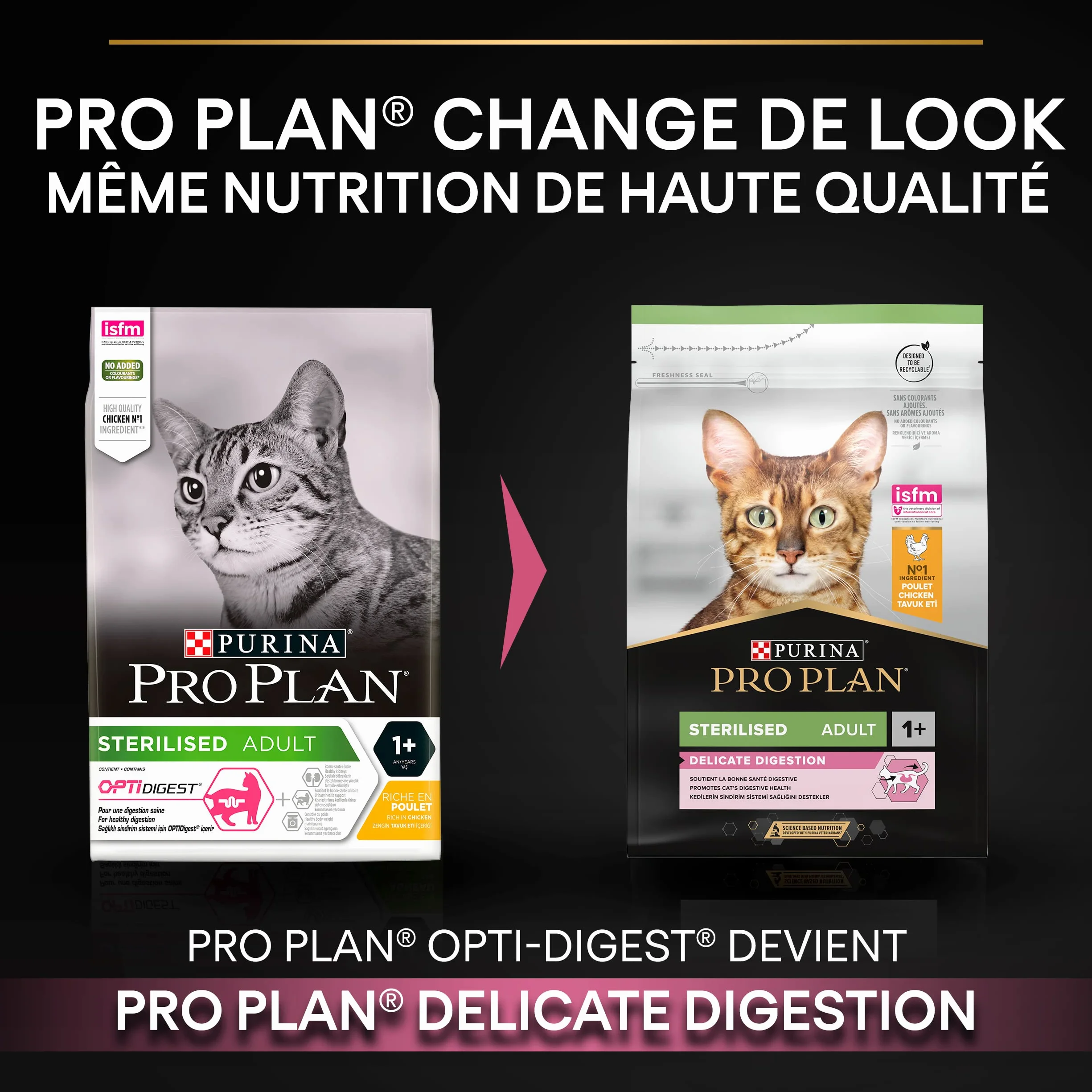 PURINA PRO PLAN Adult DELICATE DIGESTION Aliment Complet pour Chat Adulte Stérilisé Croquettes Au Poulet Sac 10Kg
