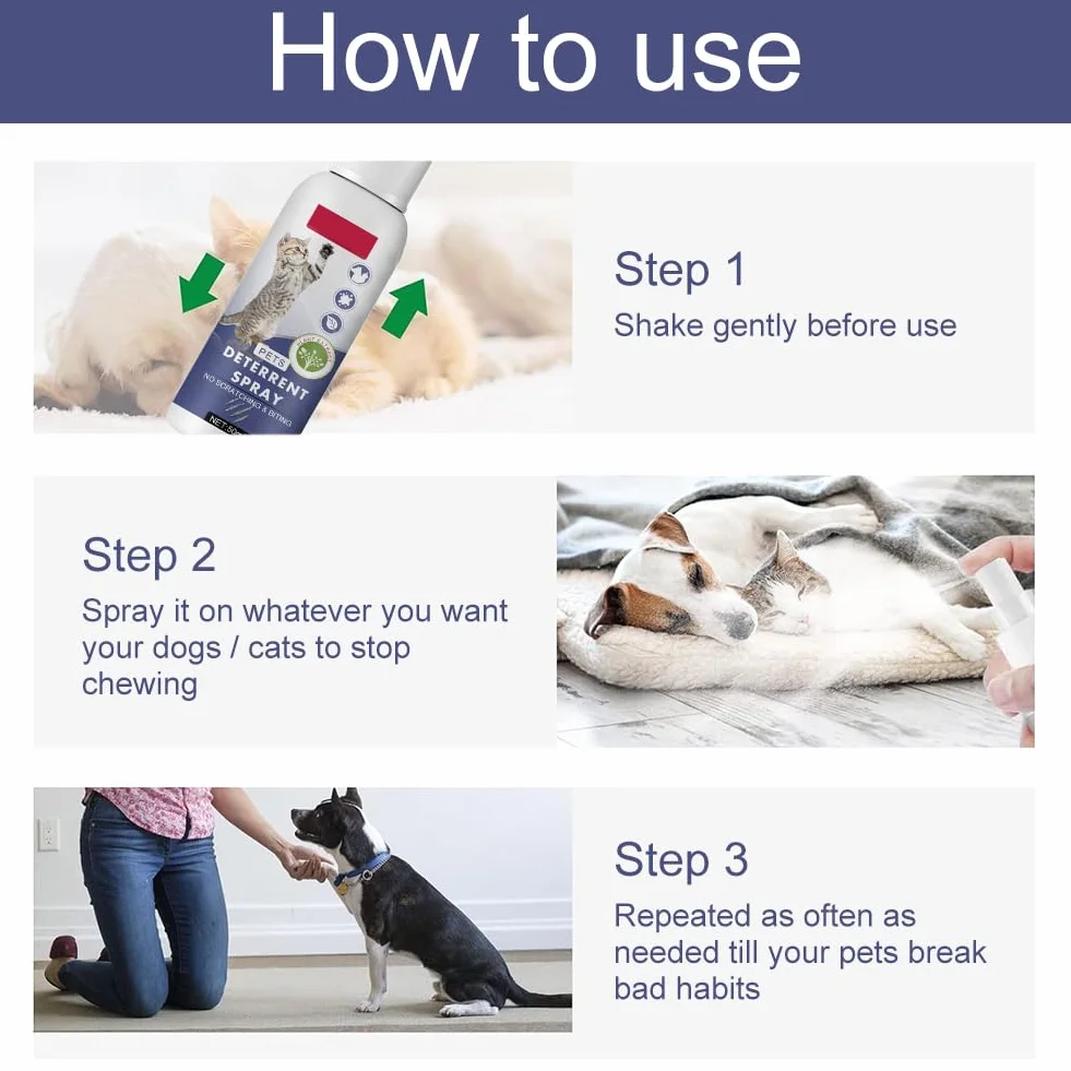 Spray Anti-Griffure pour Chat Dissuasif Éducateur pour Chatons Protège Rideaux Canapés Tapis Meubles