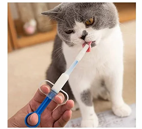 Lance Pilule Chat Distributeur de Pillules avec Pointe Souple Sécurité Réutilisable Plastique Seringue Médicaments Animaux Chats Chiens (Vert)