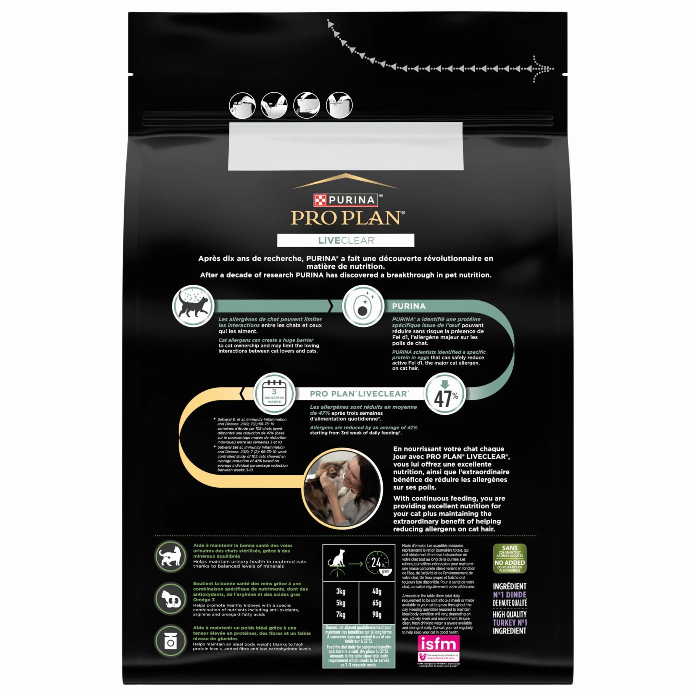PURINA PRO PLAN Liveclear Croquettes Chat Adulte Stérilisé Réduit Allergènes Poils Dinde Sac 2,8kg