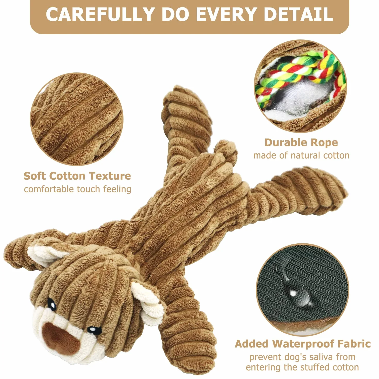 Jouet Chien Résistant Jouets Peluche Corde Durable Chiot Petite Moyenne Grande Taille Ours