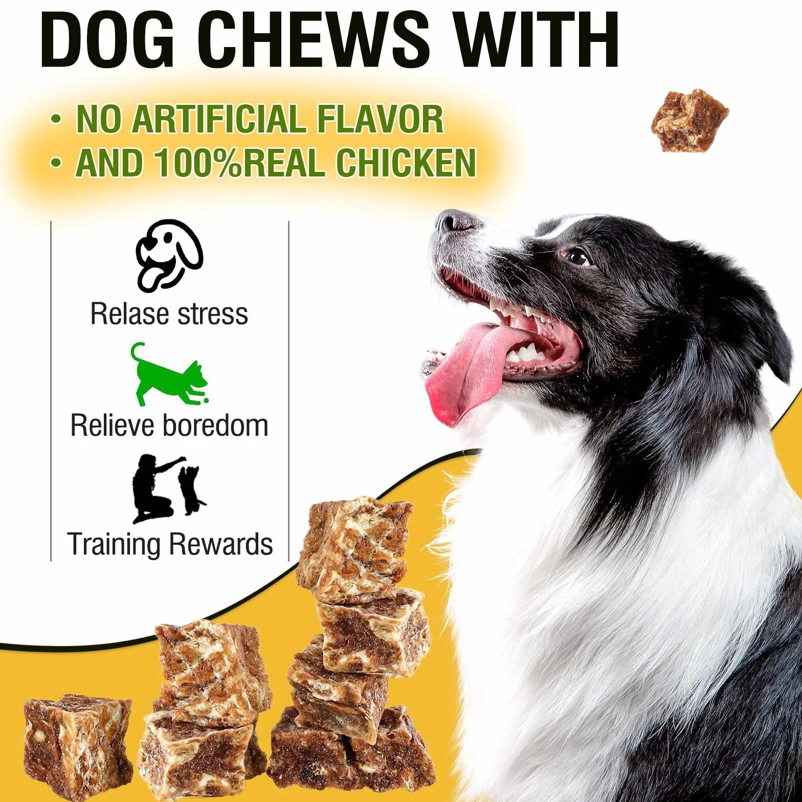 Friandise pour Chiens Poitrine de Poulet Cuite au Four et Fromage sans Céréales 128g