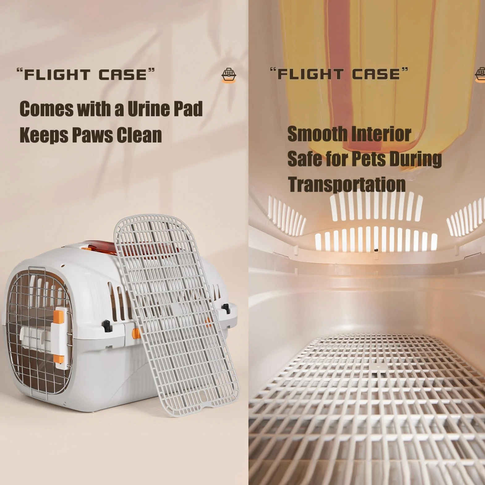 Cage de Transport pour Voiture Approuvée par les Compagnies Aériennes pour Chats et Petits Chiens avec Bol d'Eau et Coussin Blanc